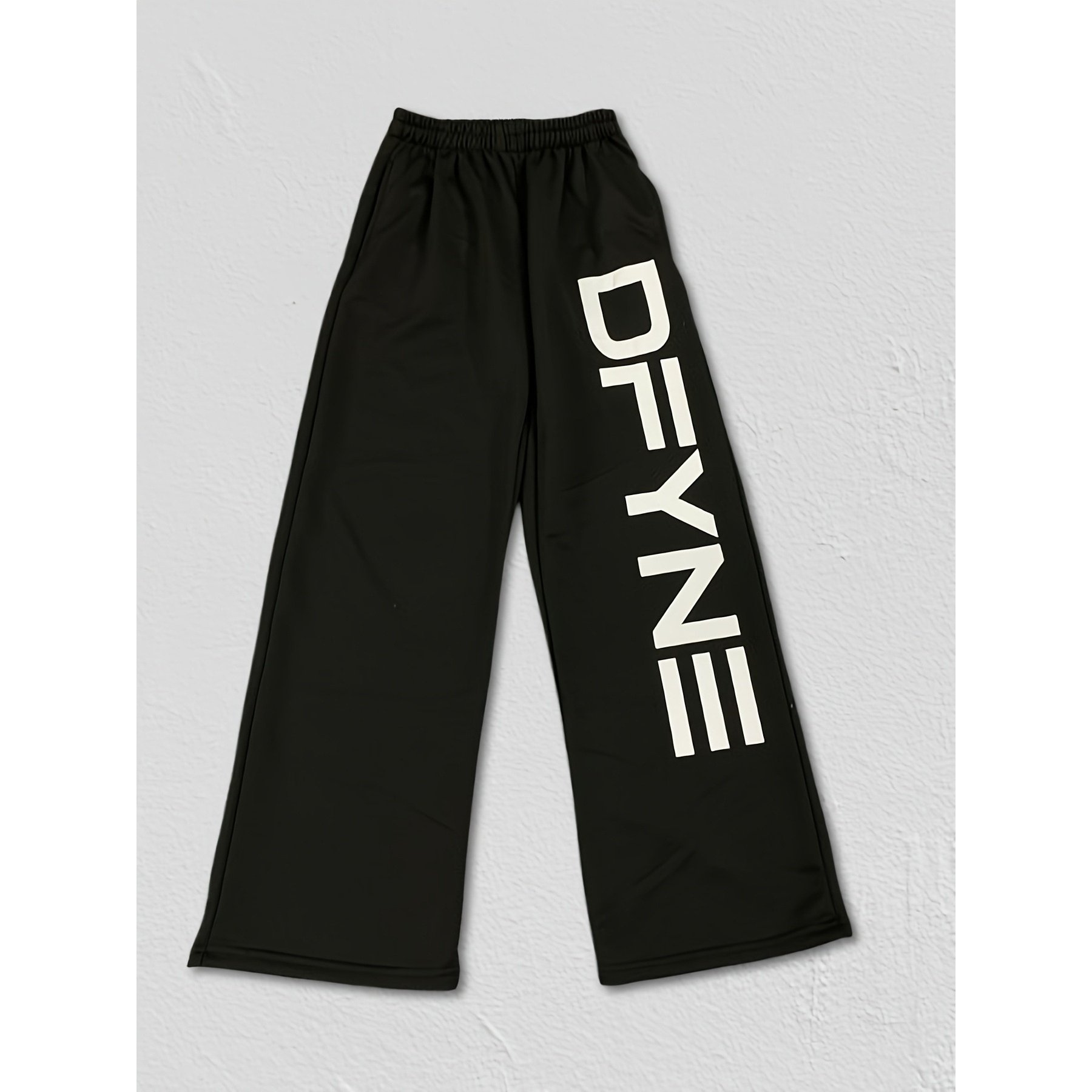 TEMU -style Hip-hop Straight-leg Pants For Men And Women, Harajuku Retro Printed Sports Gothic Casual Trousers