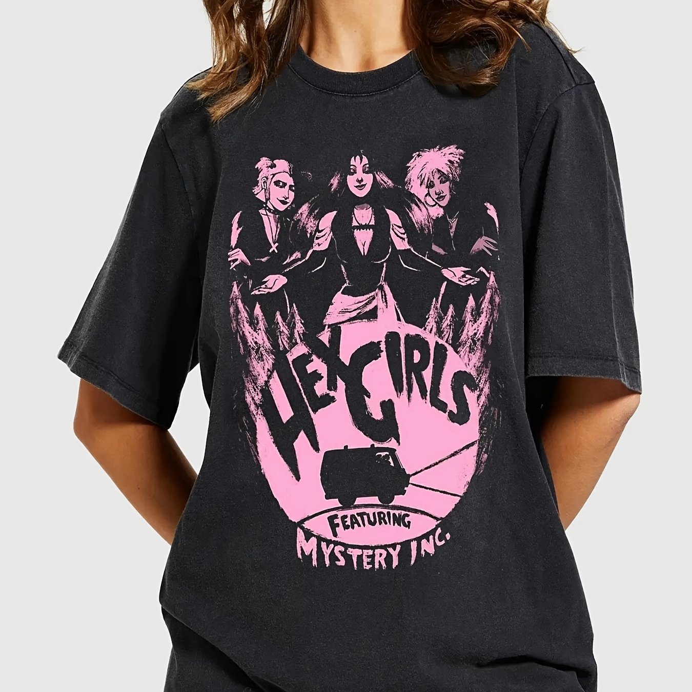 TEMU Local Shipment, One-piece Women's Halloween Printed T-shirt - Short Sleeved Round Neck Casual Top, Machine Washable All Season Comfortable,