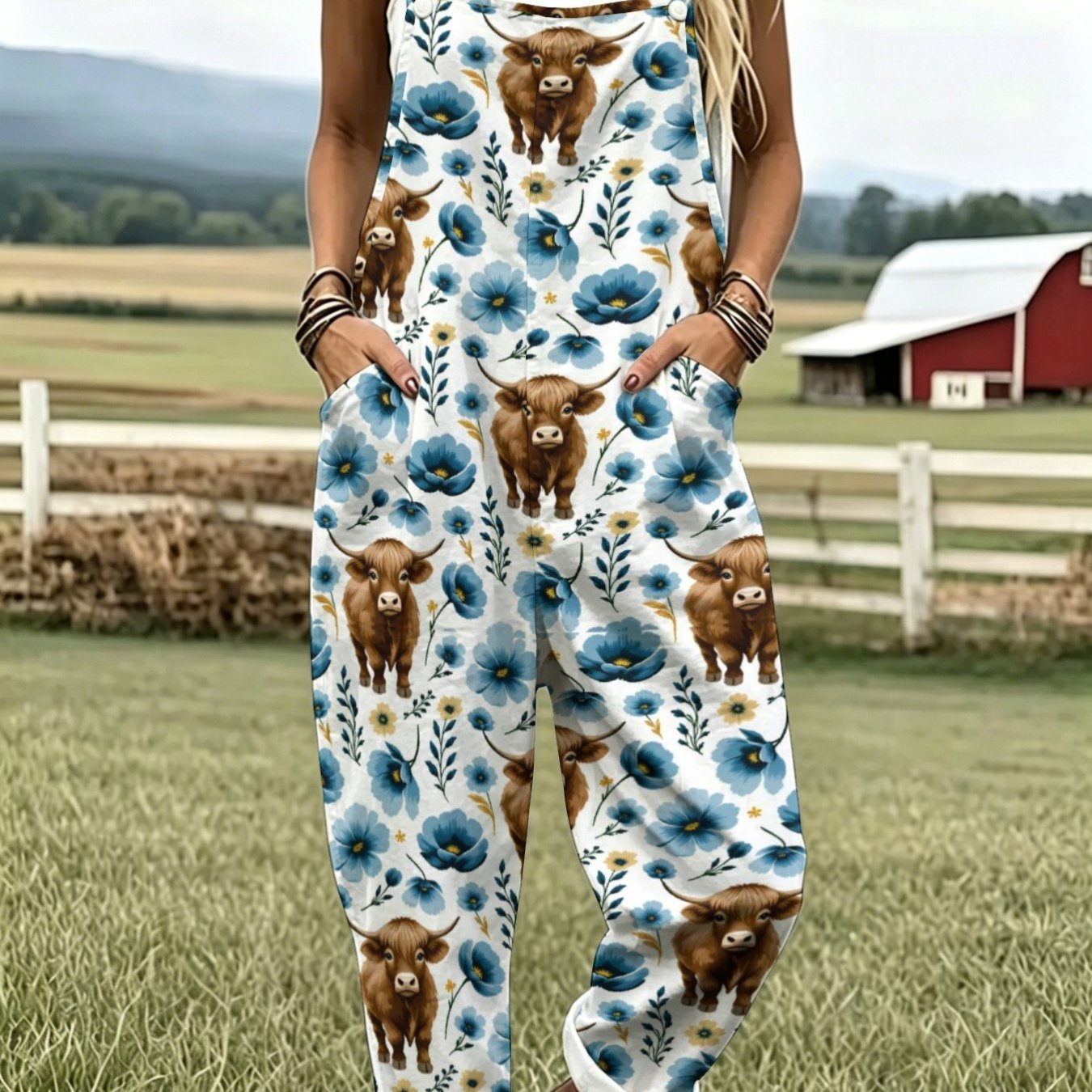 TEMU Women's Leisure Overalls Yakfashion Sleeveless Button Design With Pockets Suitable For Vacation And Daily Wear Loose Fit