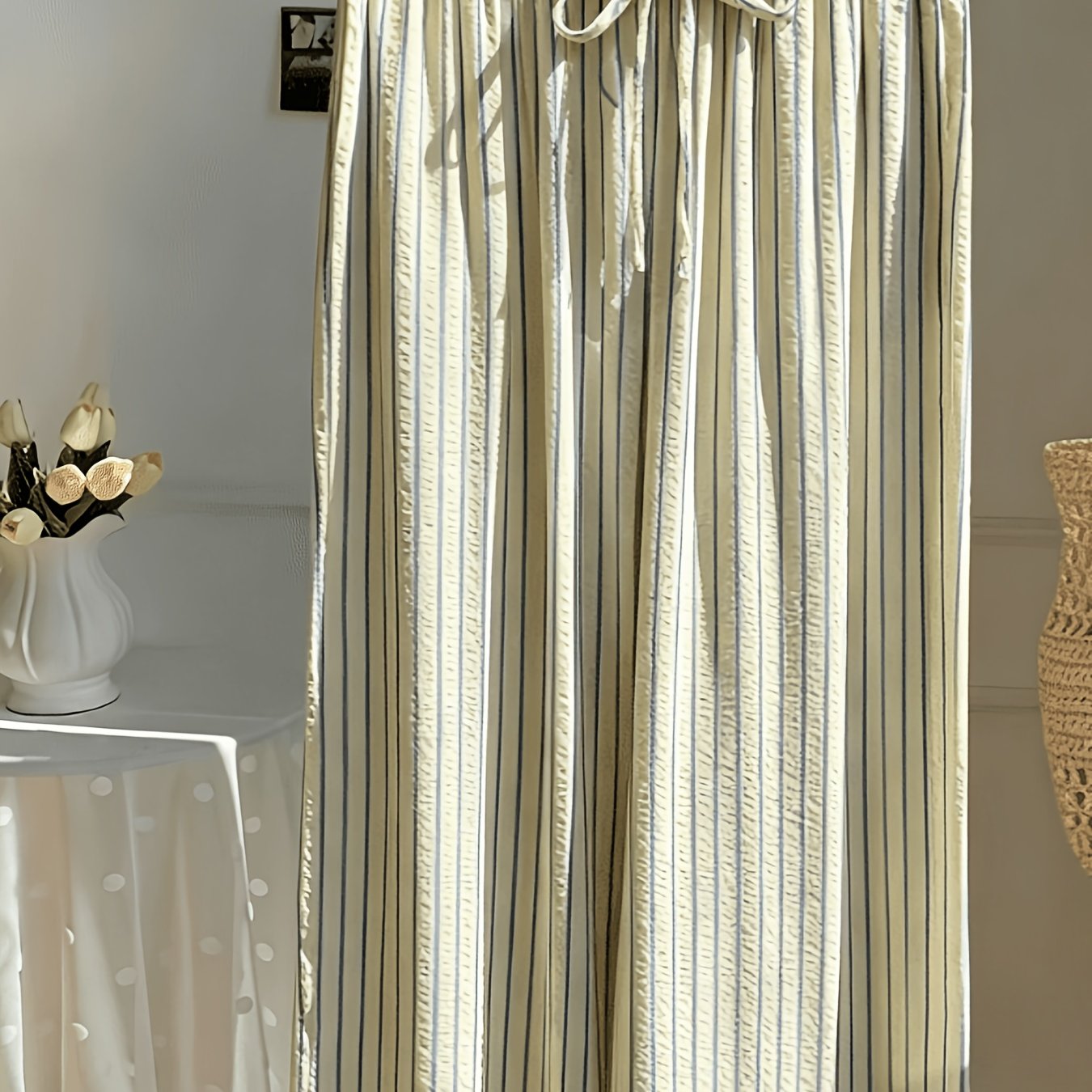 TEMU Women's Summer Yellow Striped Casual Pants