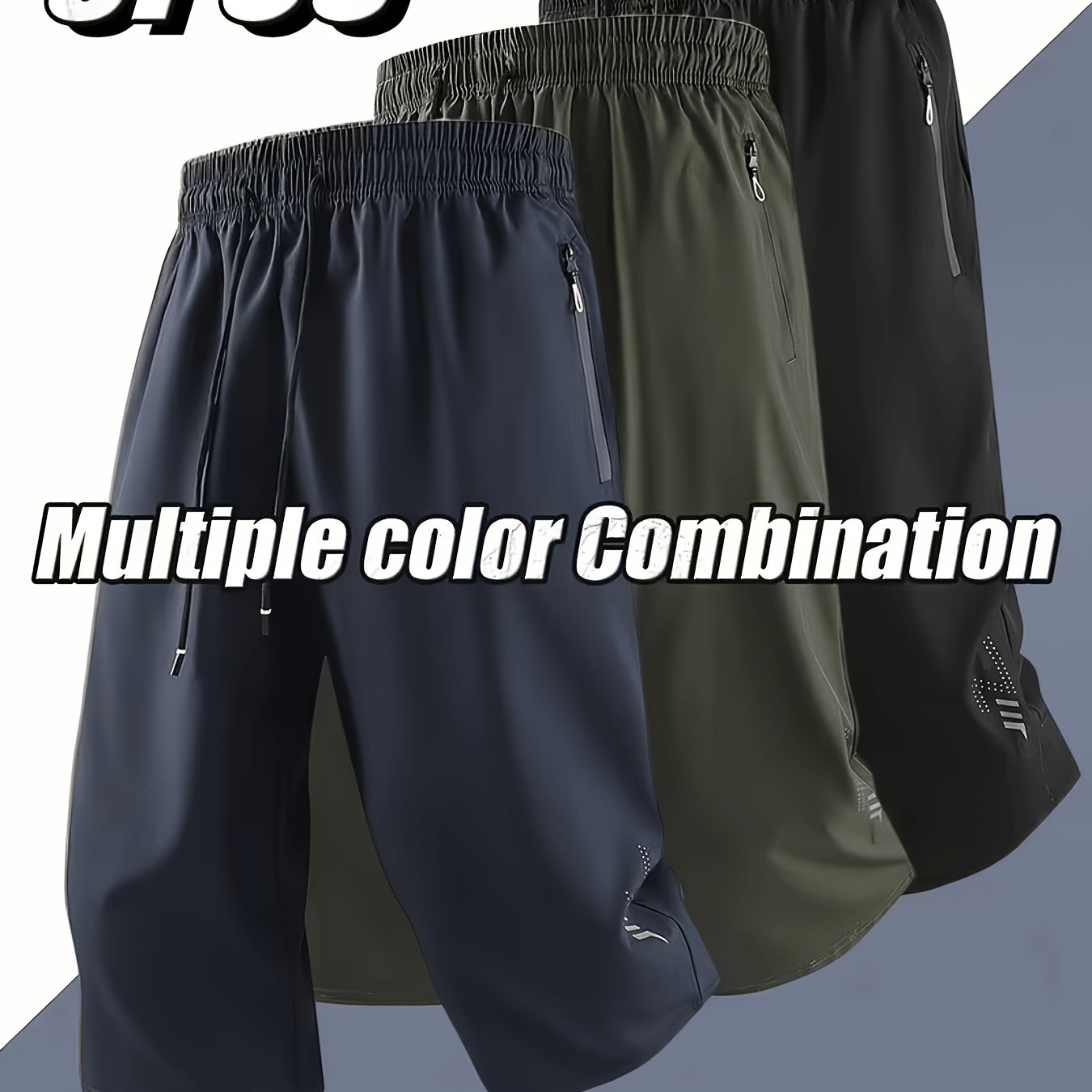 TEMU A Set Of 3 Men's Casual Sporty Big-sized, Extra-long And Mid-length 7/8 Pants. The Fabric Is Comfortable And Soft. Fashionable And Easy. A New