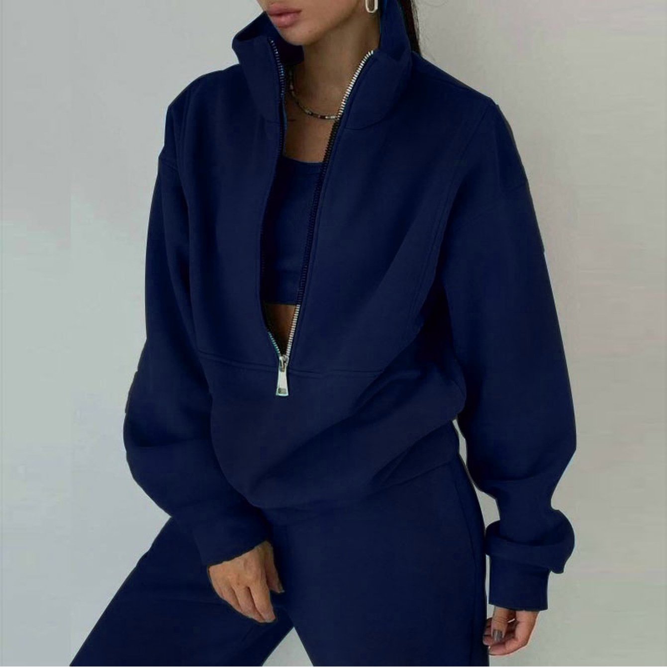 Image of Plus Size, Plus Size - 2026 Spring European And American Women's 2pcs Sweatshirt Street Casual Fashion Set For Women