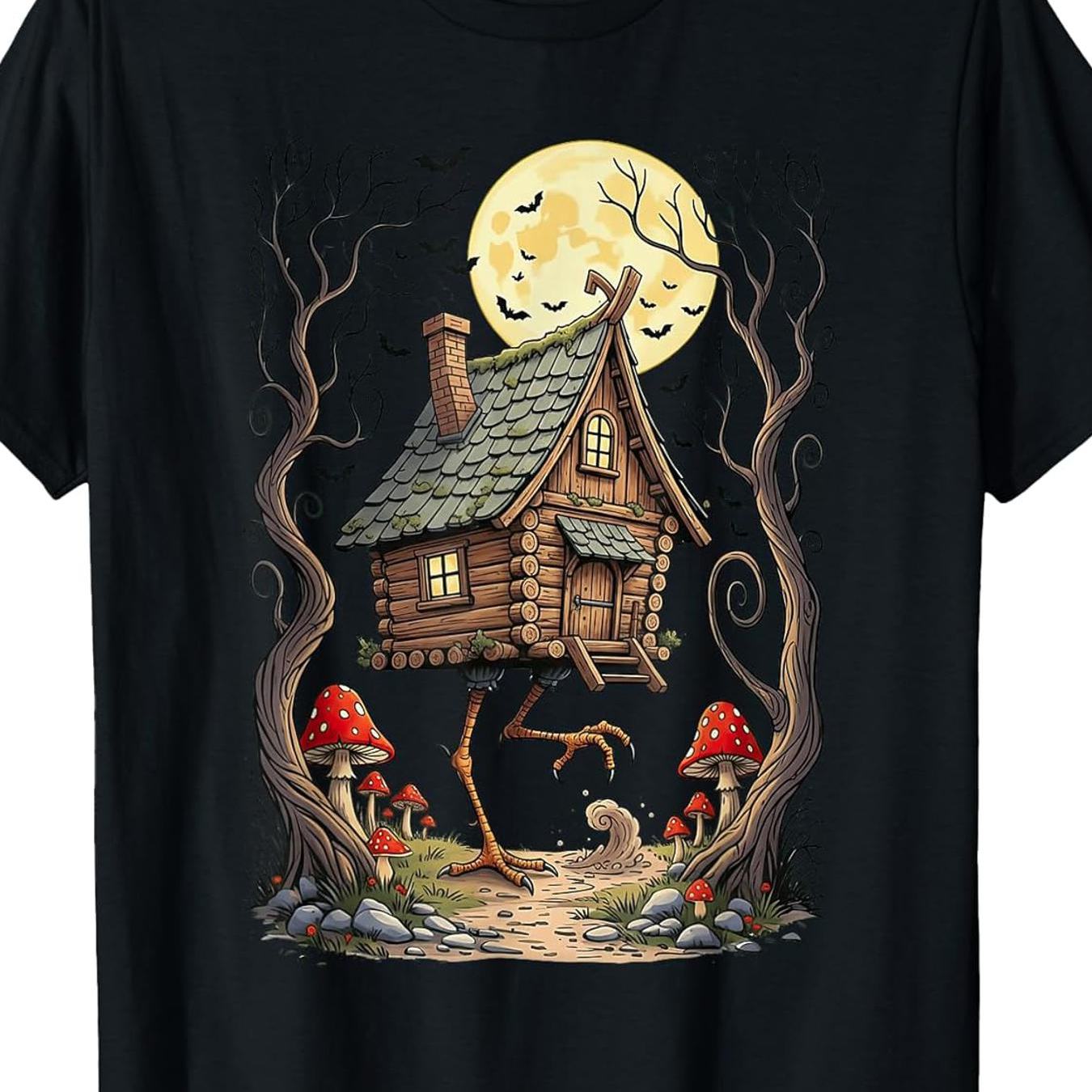 Baba Yaga Witch Folklore Fan Cryptozoology T Shirt, For Halloween, Plus Size