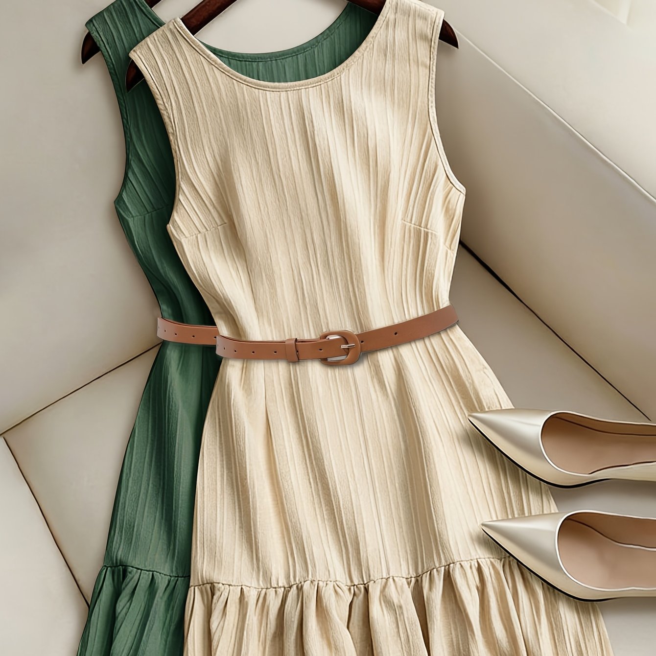Image of Fashionable And Elegant Party-style A-line Short Skirt With Hem, A 2pcs Set Of Elegant Women's Dresses