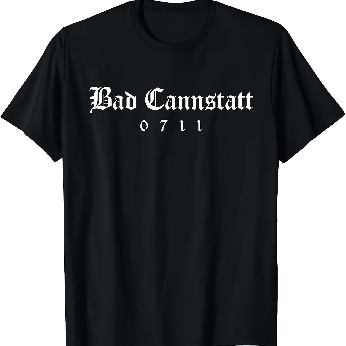 Bad Cannstatt 0711 Youth T-shirt - Black Casual Short Sleeve Tee Featuring A , Regular Fit Round Neck, Comfortable For For Men And Women, Everyday