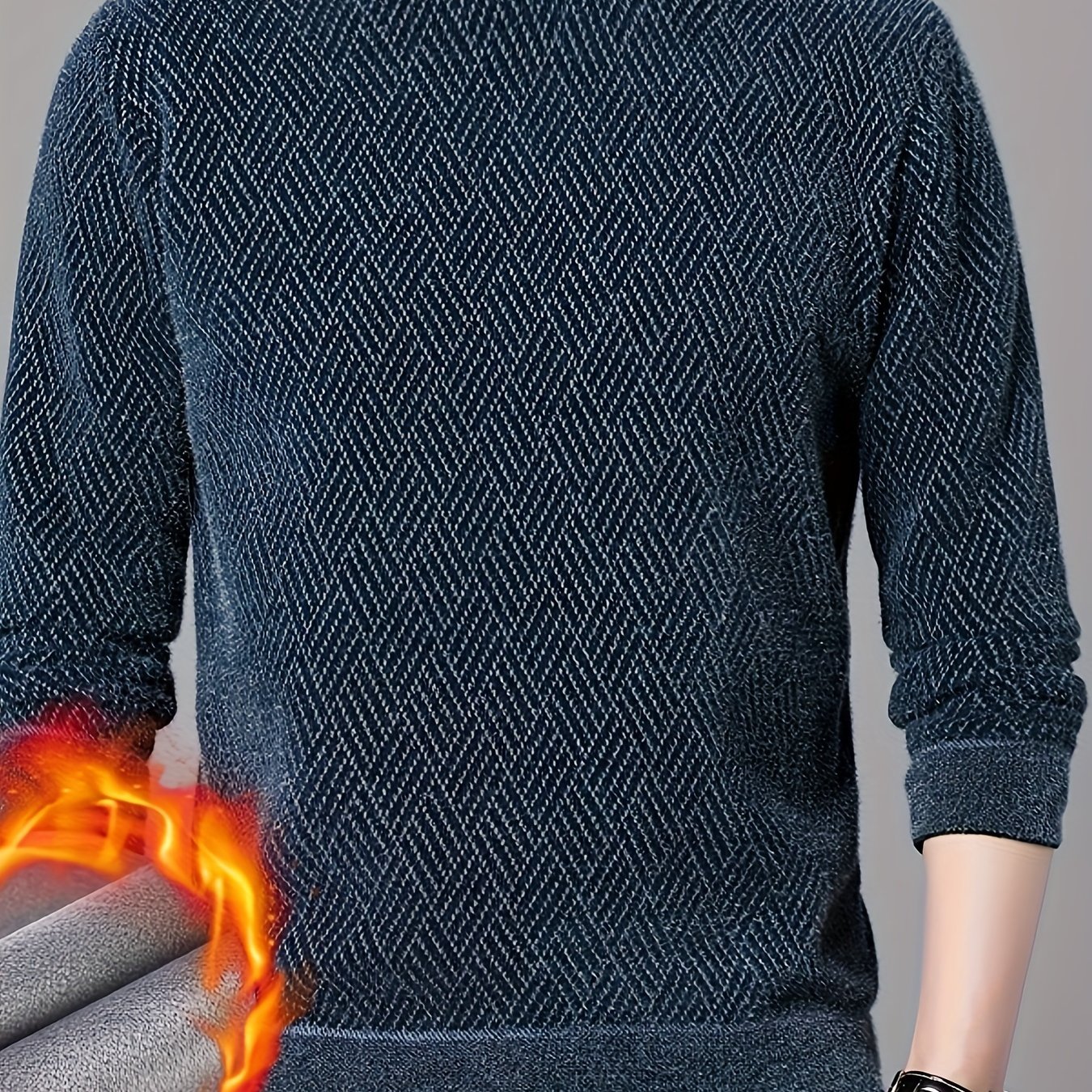 TEMU Nouveau Pull en Épais à Corps avec Géométriques pour Hommes