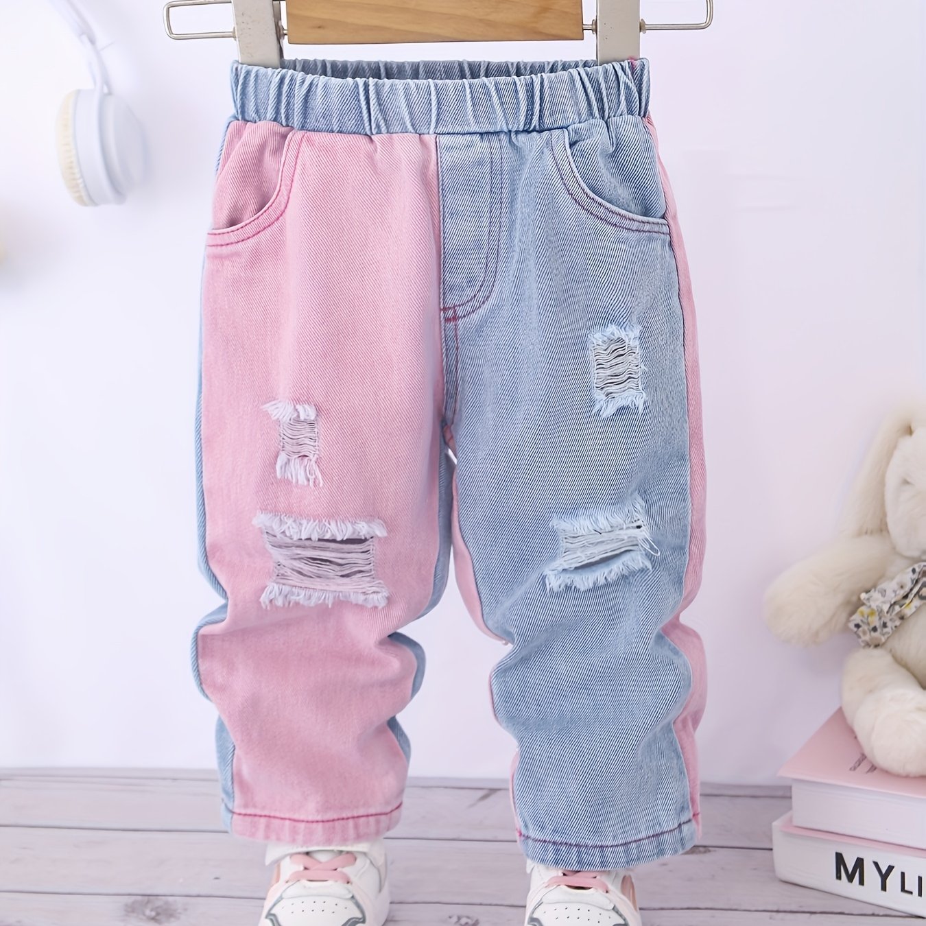 Baby Christmas Valentine's /autumn Contrast Denim Jeans