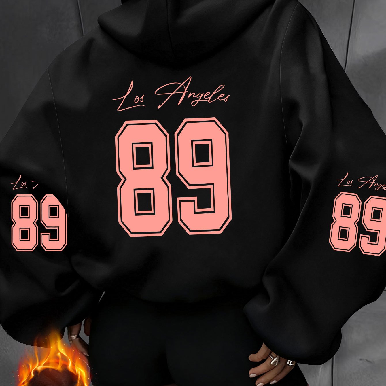 TEMU Women's Spring Fashion Casual Sporty Hooded Sweatshirt, Featuring A Unique And Fun "los Angeles" And "89" Printed Design, Elegant, Casual, And .