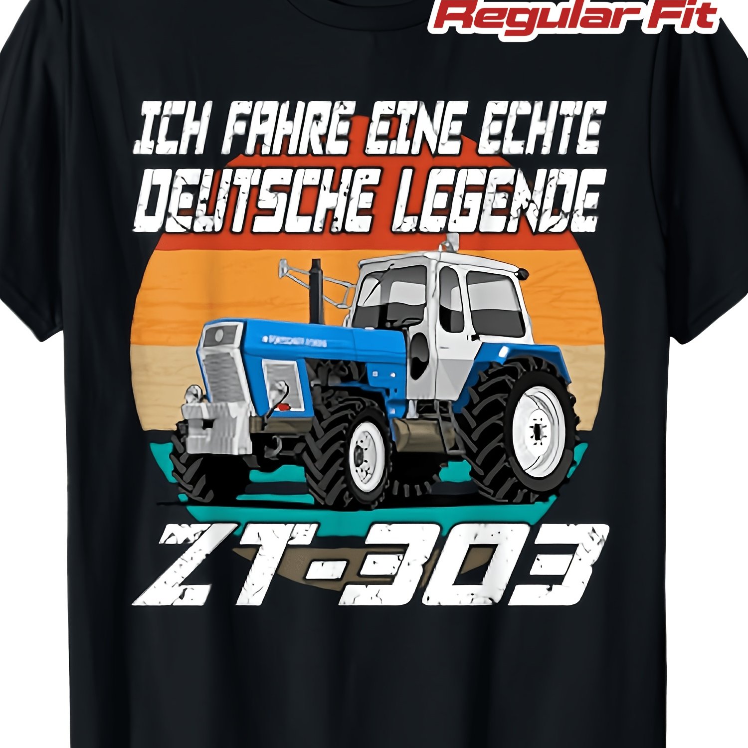 Image of 2026 New Products Zt 303 Tractor Agricultural Machine Tractor T-shirt Casual Crew Neck, Stretch Fabric, Regular Fit, Print Pattern, Perfect For Men