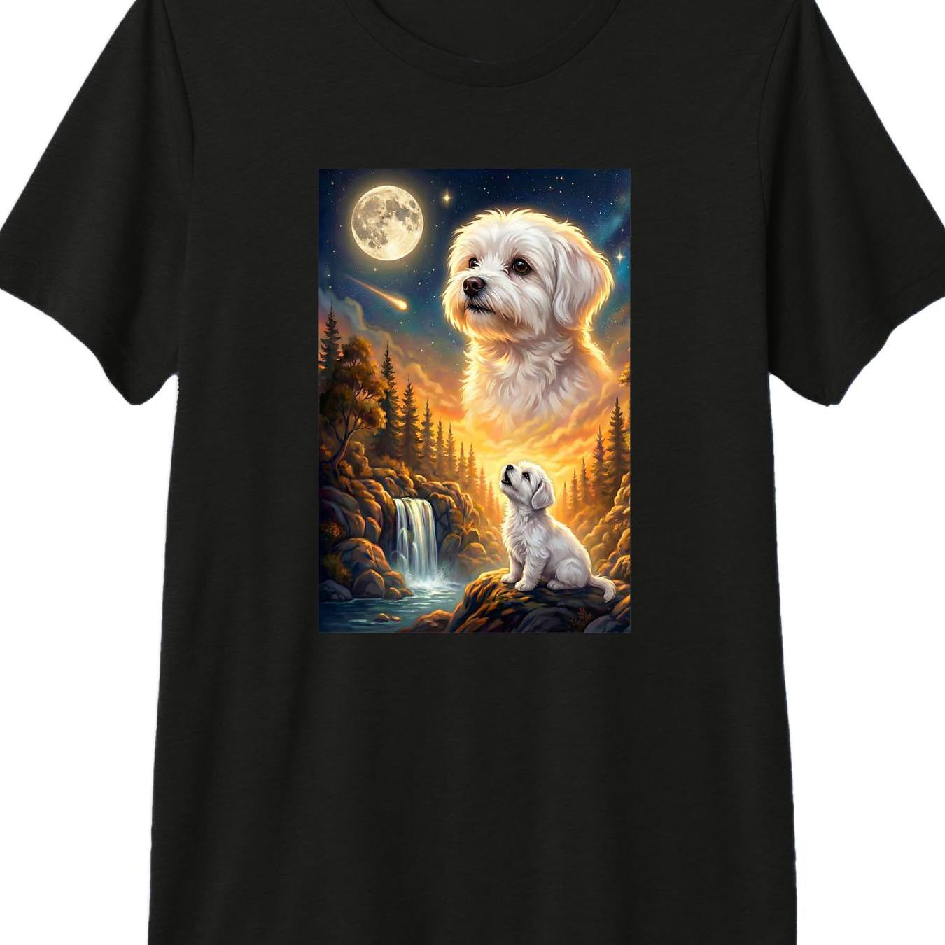 Image of Meme Animal Dog Maltese Premium T Shirt Comfortable Unisex Fashion Casual Top For Casual Attire Stretched Versatile Breathable Streetwear Designer Clothes Homme Stylish Graphic Slightly Soft