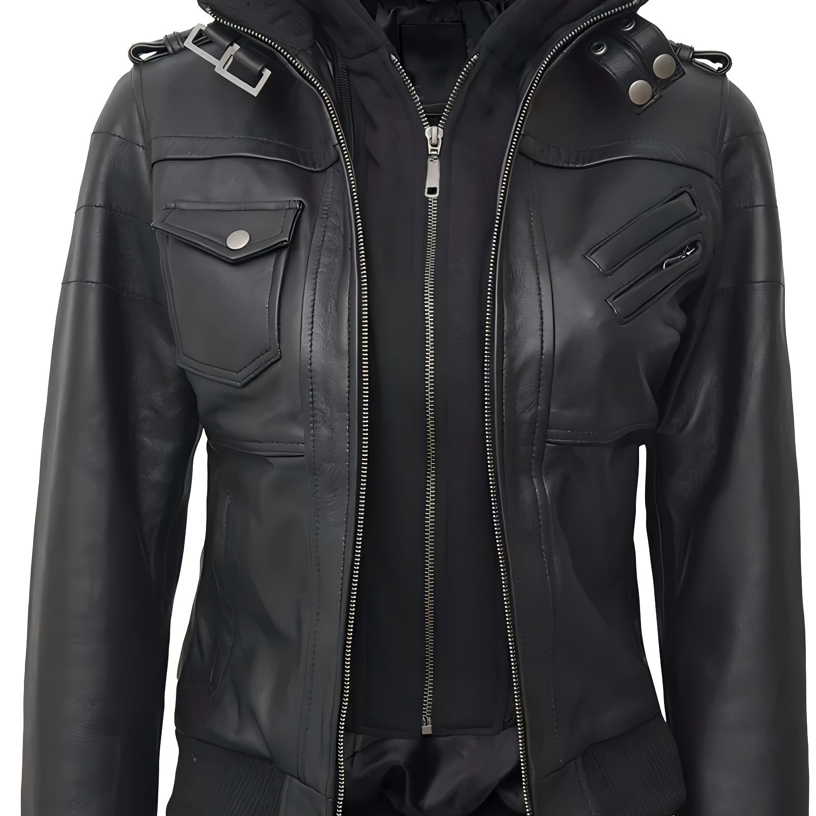 Spring/autumn/winter Women' Color 2-in-1 Look Jacket Coat Motorcycle Jacket