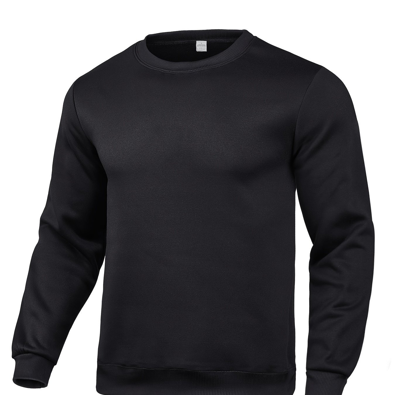 Men's Round Neck Sweater, Spring Autumn Solid Color Pullover, Loose Casual Long Sleeve Men's Sweatshirt