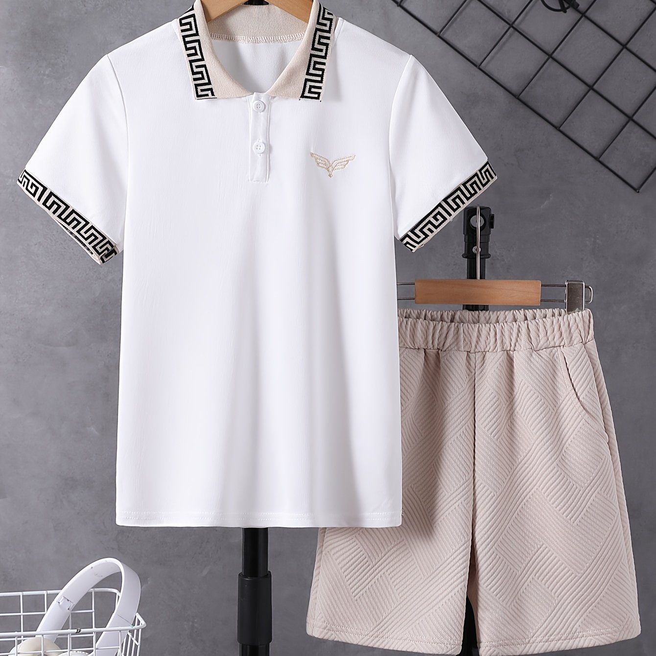 Boys And Big Boys Fashion Short Sleeve Shorts Summer Suit, Perfect For Outdoor