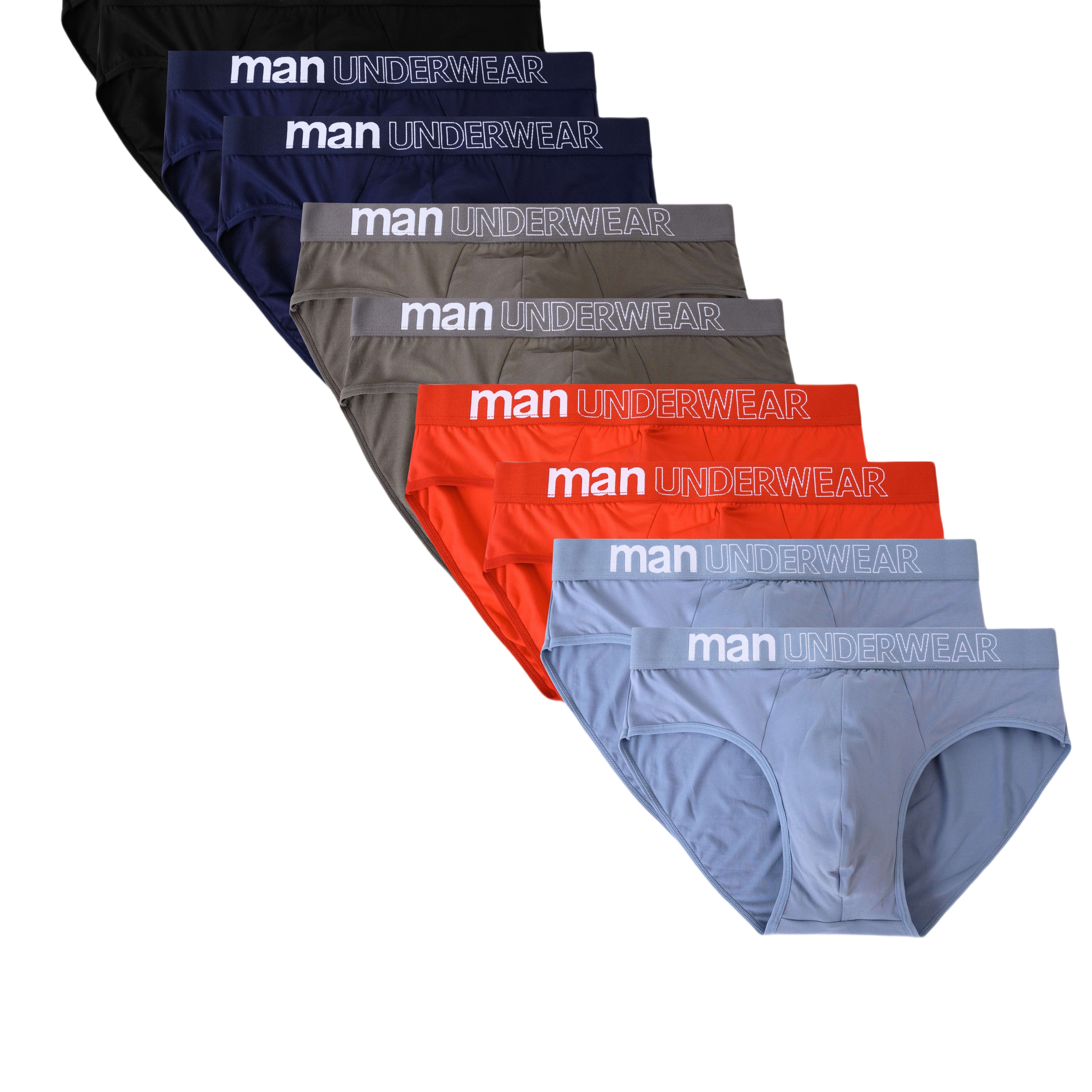 10pcs Men's 'men' Fashion Seamless Breathable Comfortable Elastic Trunks, Athletic Underwear, Men's Underwear, Plus Size