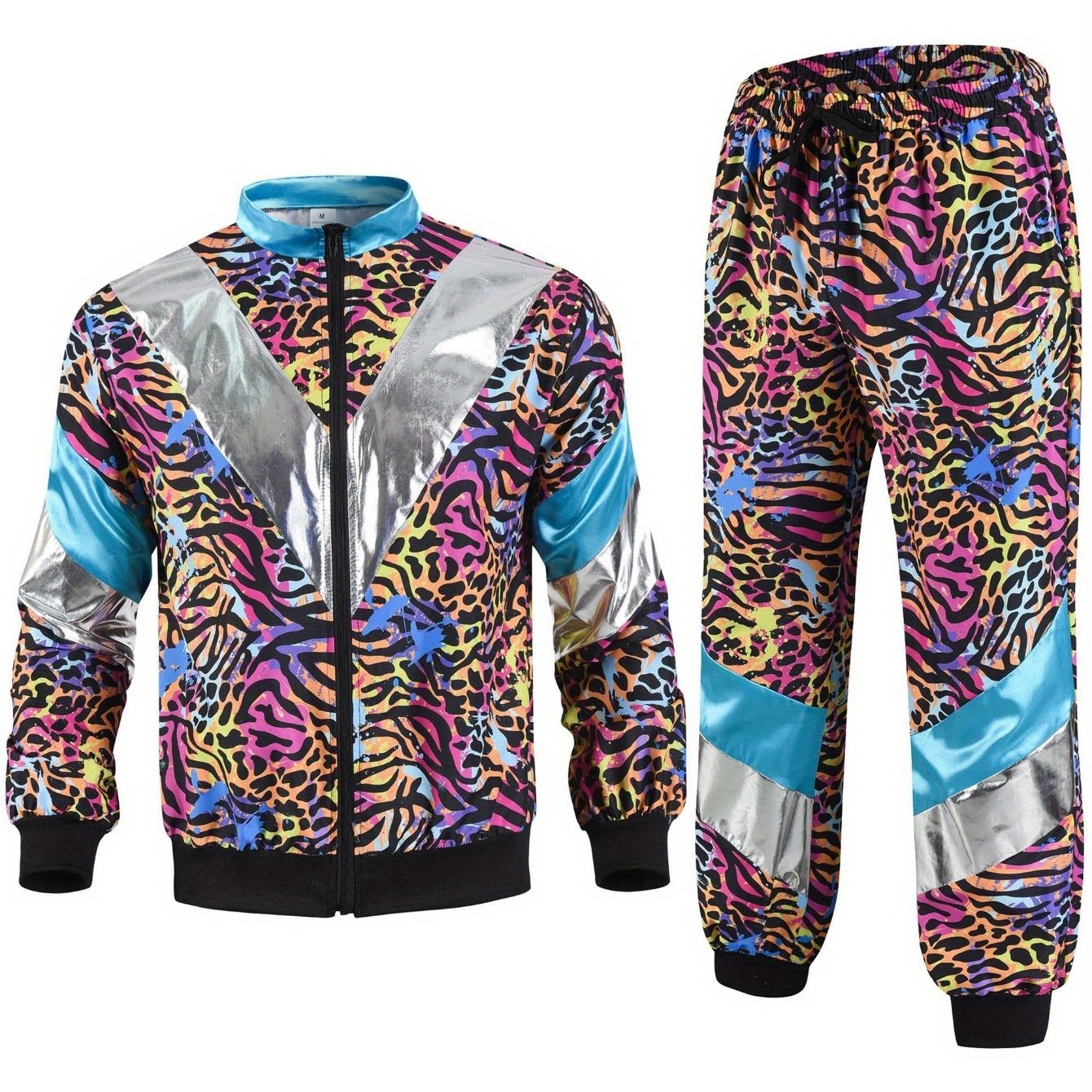 Retro Athletic Suit Disco Outfit