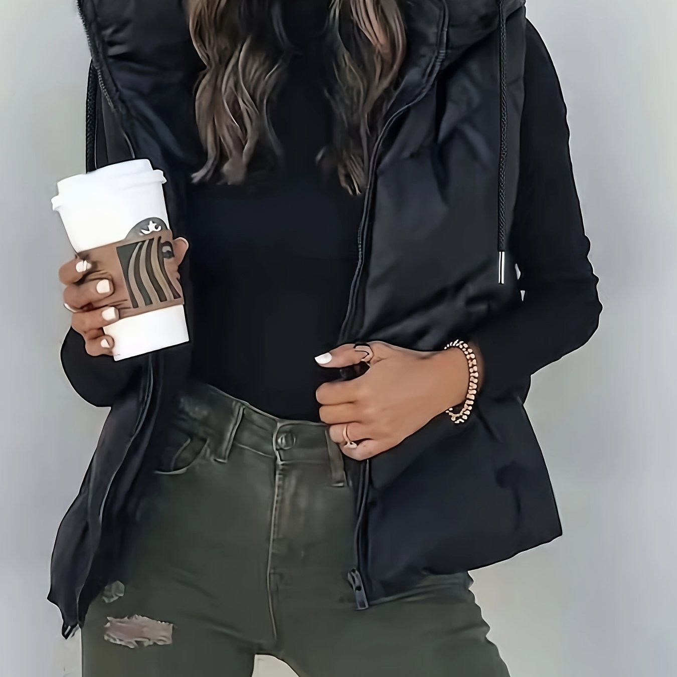 TEMU Gilet d'automne et d'hiver élégant pour femmes, gilet haut d'extérieur de couleur unie [ZLLZ]
