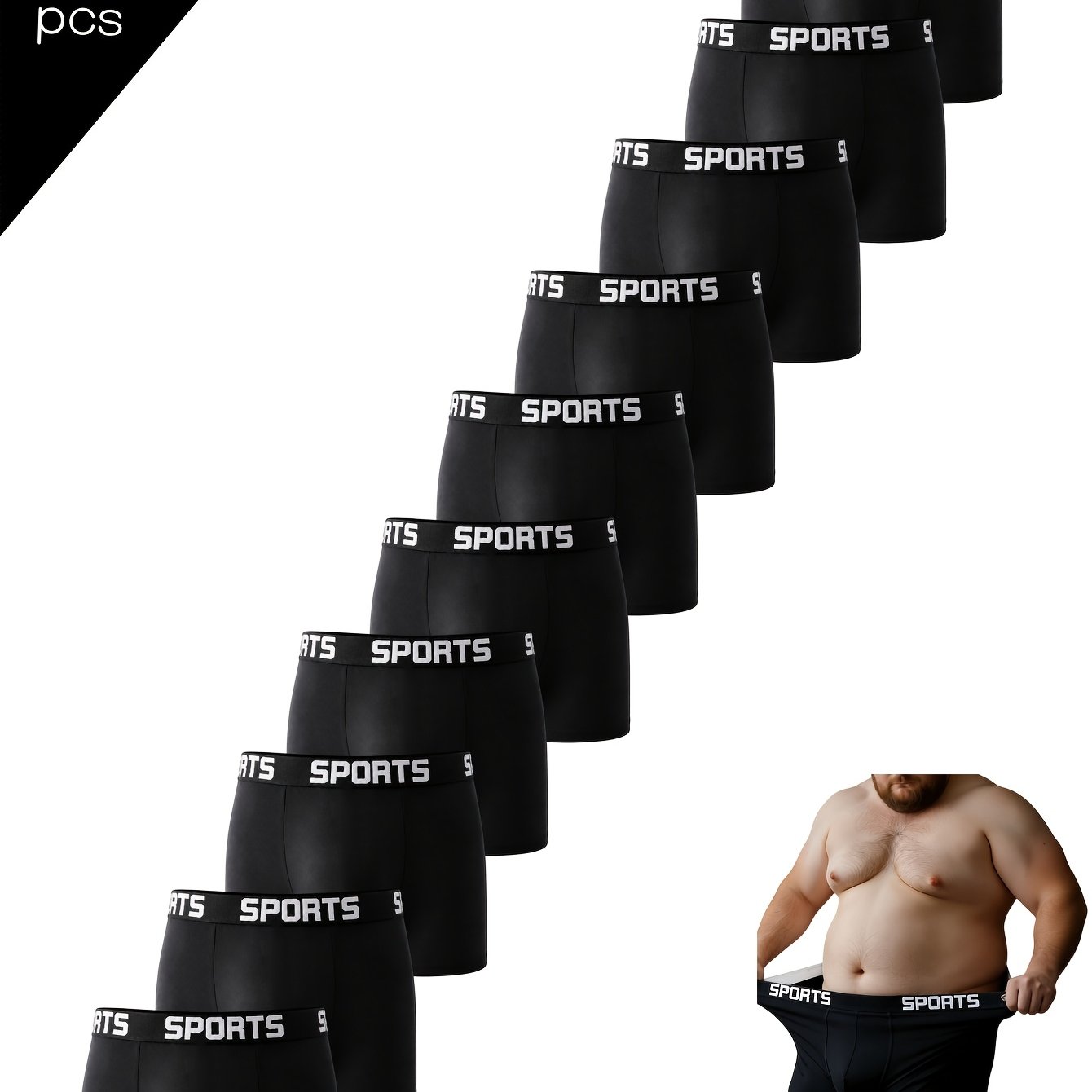 10pcs , Men' Man Underwear, Loose Briefs, Pants, Youth Comfortable Plus Size Underwear, Aro Pants Men's Trendy Individual Square Pants, Athletic Comfortable Underwear, Flat Mouth Plus Size Underwear