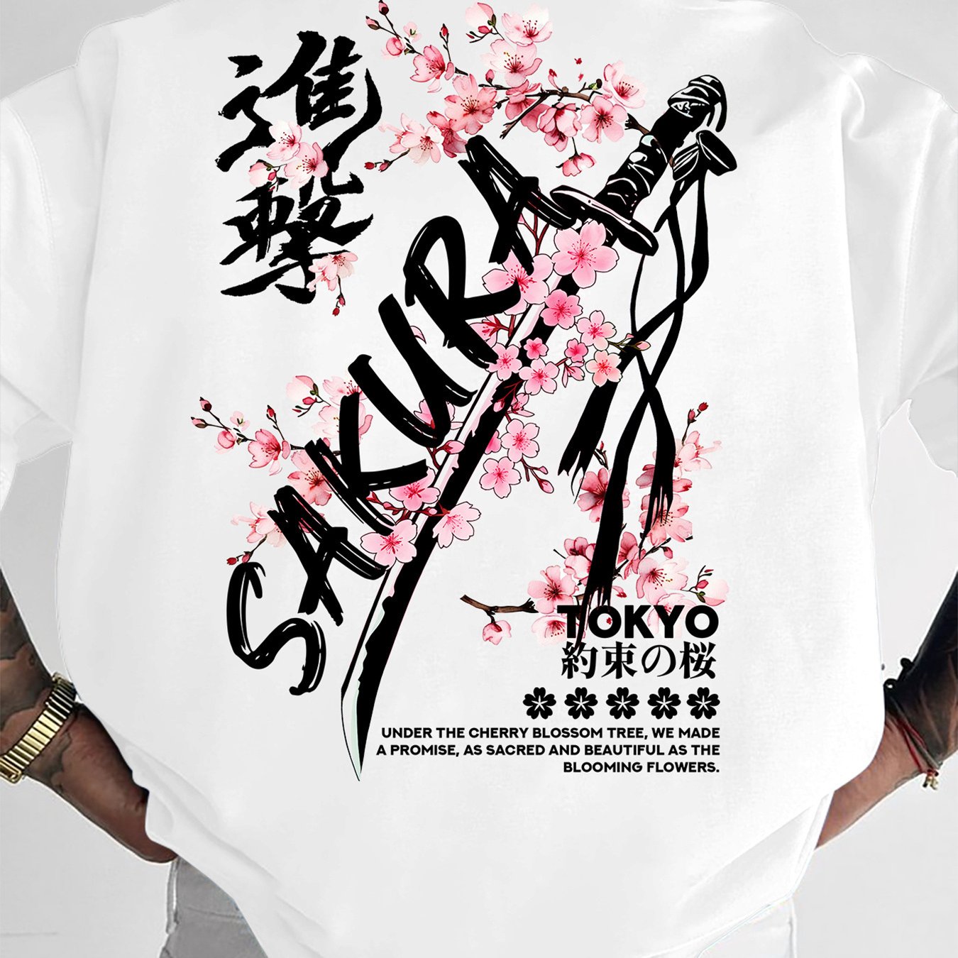 TEMU T-shirt Homme Col Rond Thème Épée de de Tokyo | Manches Courtes Style Encre Japonaise, Coupe Standard, Tissu Polyester, Convient aux Passionnés