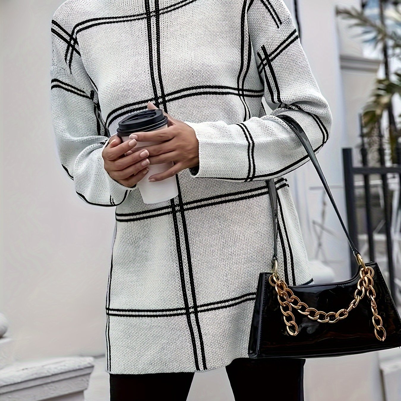 Side-slit Mid-length Sweater