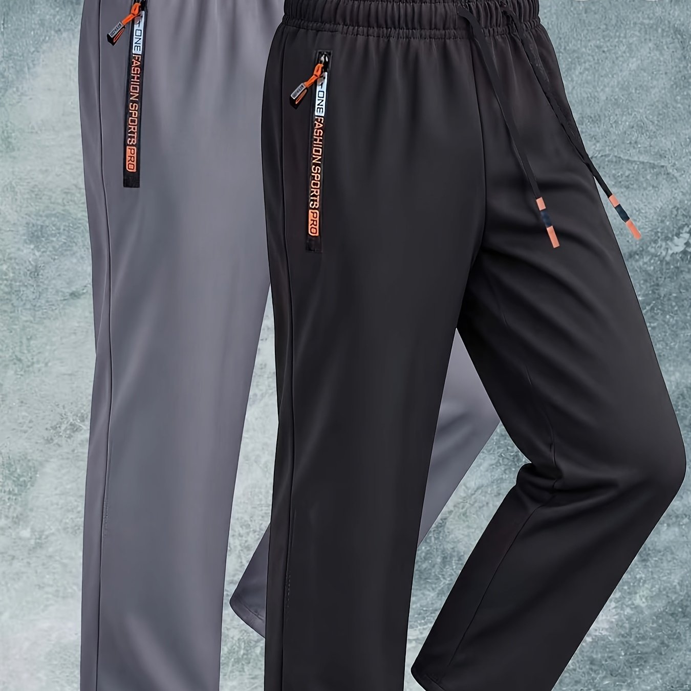 TEMU New 2pcs Quick-drying And Breathable Men's Casual Sports Pants, With Elastic Drawstrings, Letter-printed Pockets. Suitable For , Suitable For