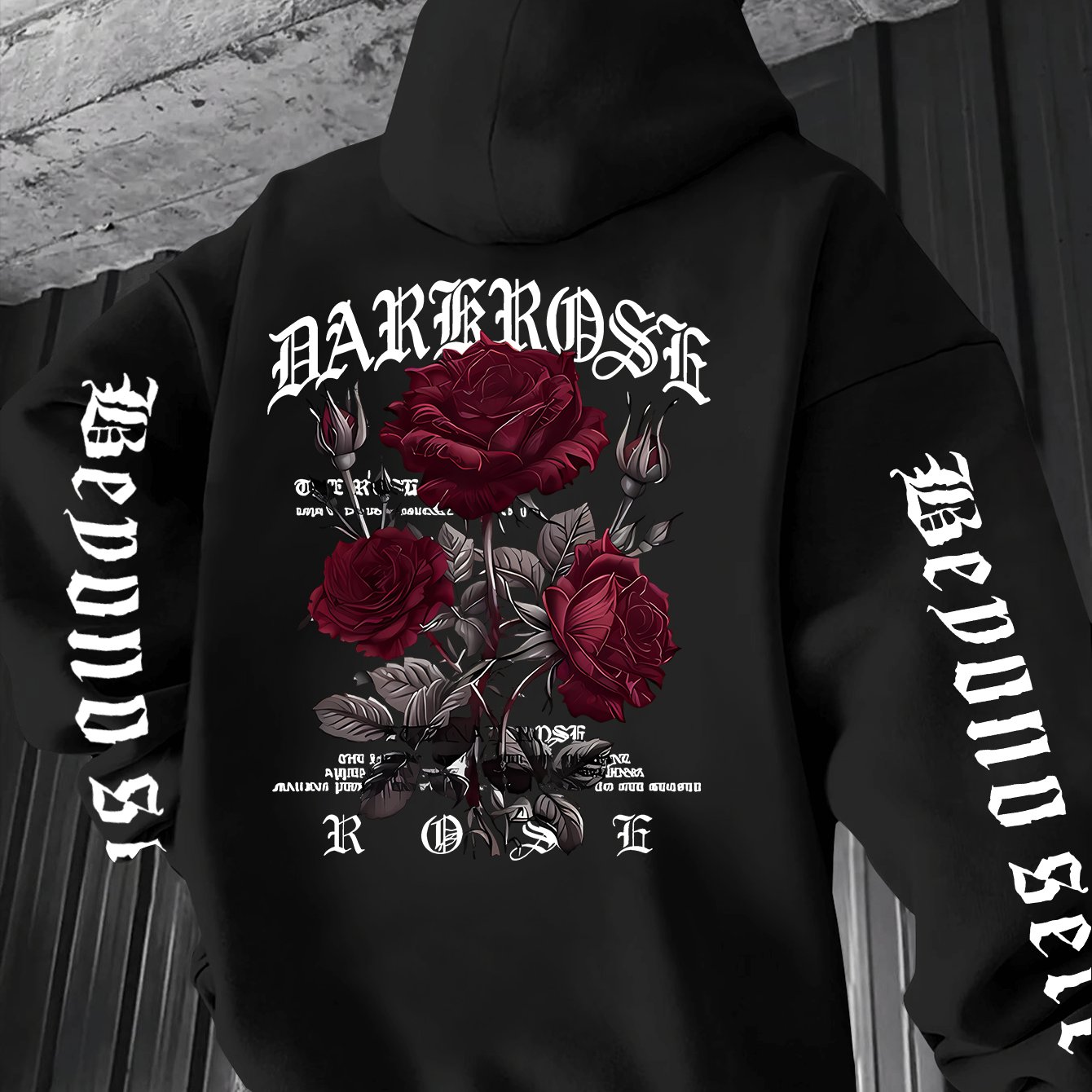 TEMU Sweat à capuche pour homme et femme avec imprimé au dos gothique foncé, pull à capuche doublé automne/hiver