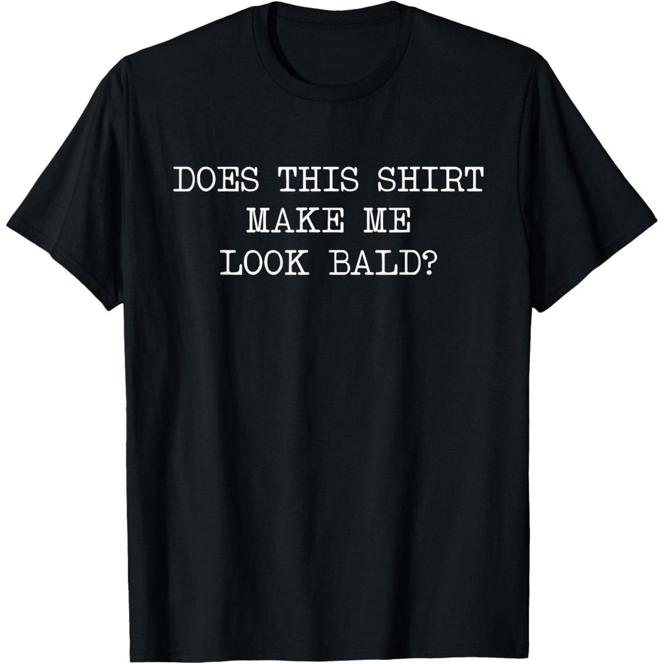 TEMU Men's & Women's Funny "does This Look Bald?" T-shirt - Humorous Baldness-themed, Slightly Stretchy Crew Neck Short Sleeve Tee Suitable For
