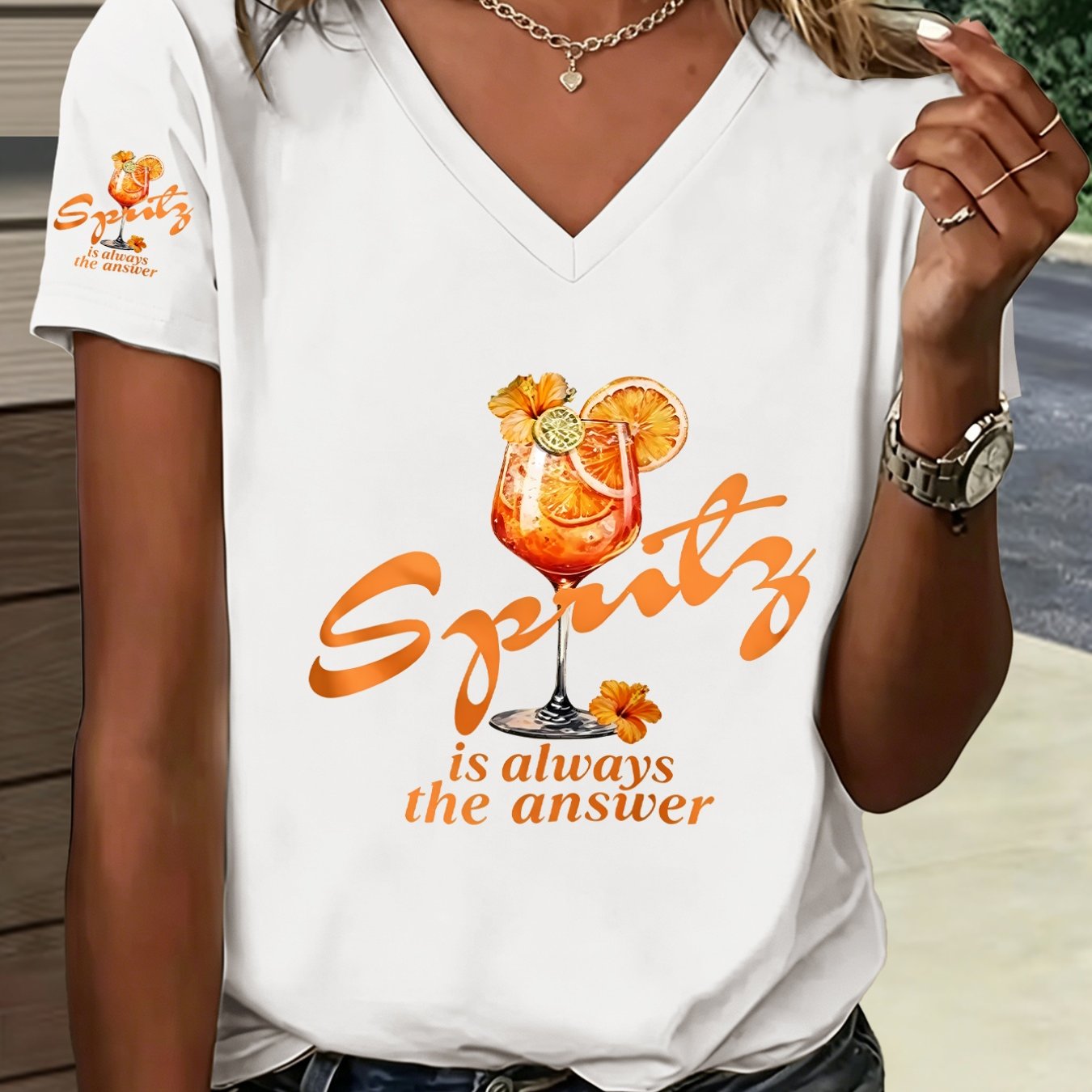 TEMU 1pc Printed V-neck T-shirt With Lemon And Showcases Summer And Fashion Charm. New Summer Y2k Style Women's Casual Sportswear, Single-sleeve