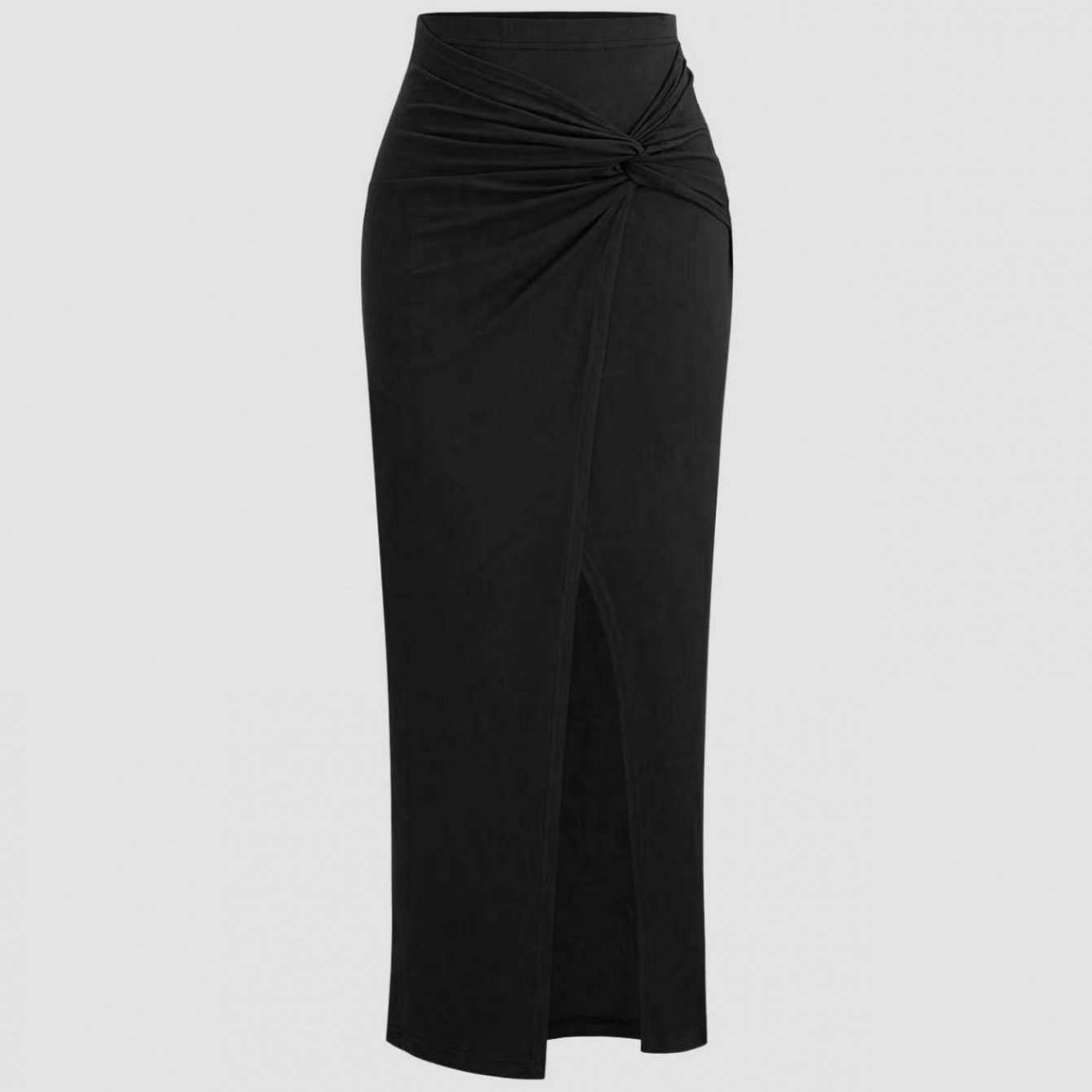 TEMU High-waisted Twist Design Slit Bodycon Maxi Dress, Elegant And Fashionable For Women