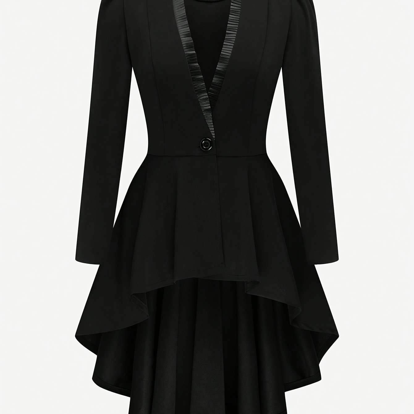 Plus Size - Plus Size - Women's Size Elegant Casual Irregular Deep V-neck Ruched Lace Long Sleeve Coat