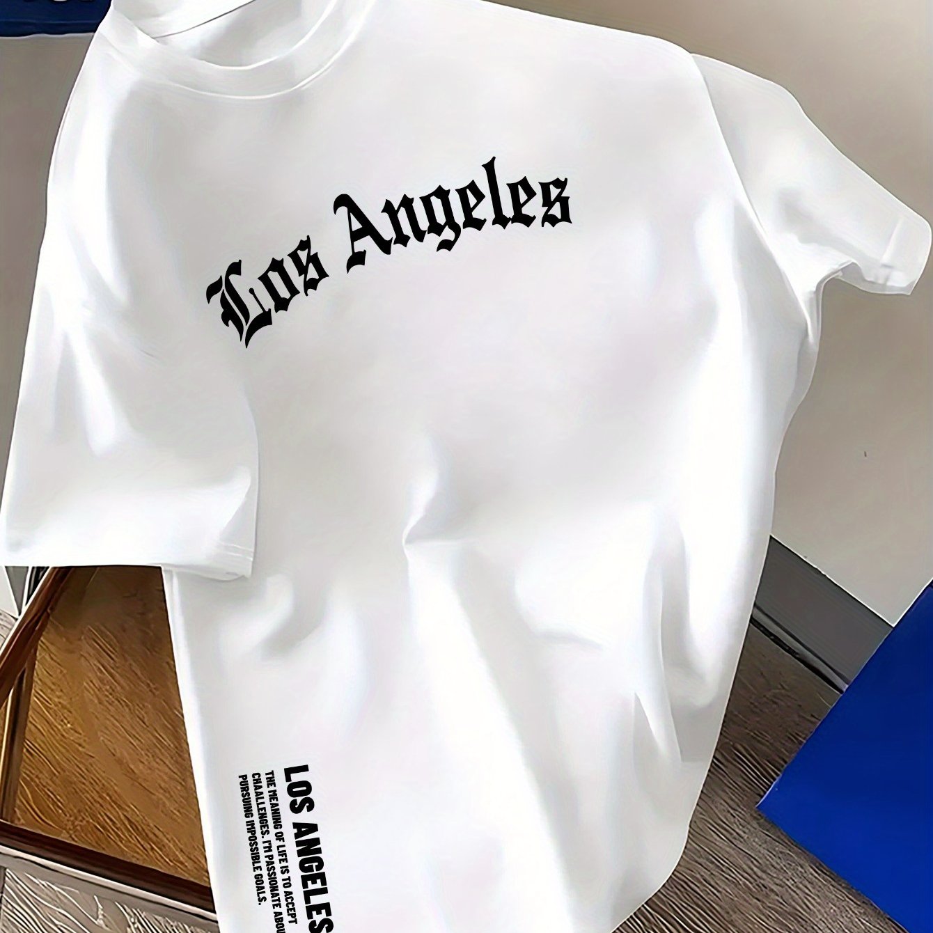 TEMU Summer Casual Trendy Fashion T-shirt, Plus Size Men's Round Neck Short Sleeve, Plus Size