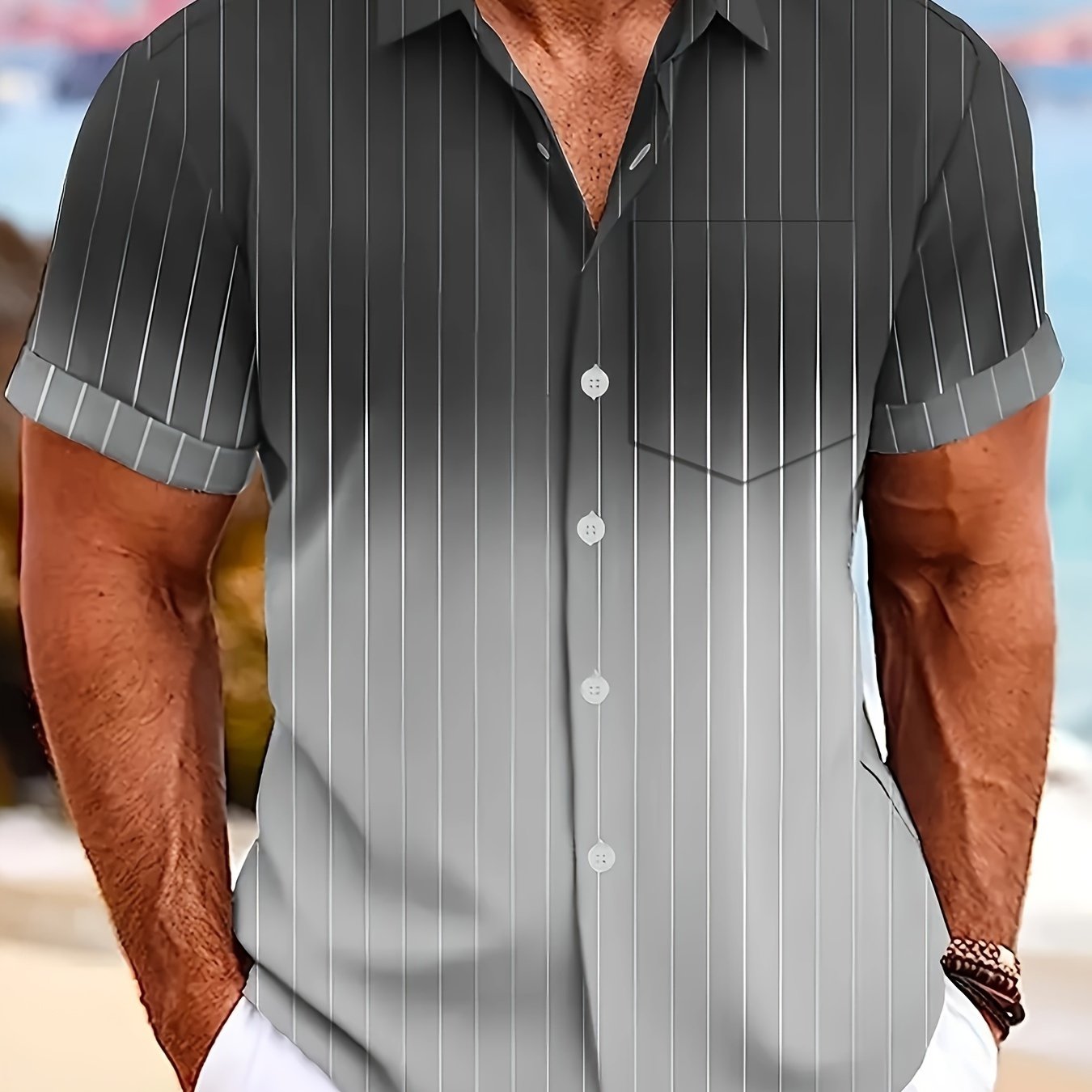 TEMU Men's Plus Size Fashion Top, Casual Plus Size Shirt, Plus Size Casual Short Sleeve Top, Comfortable Fabric