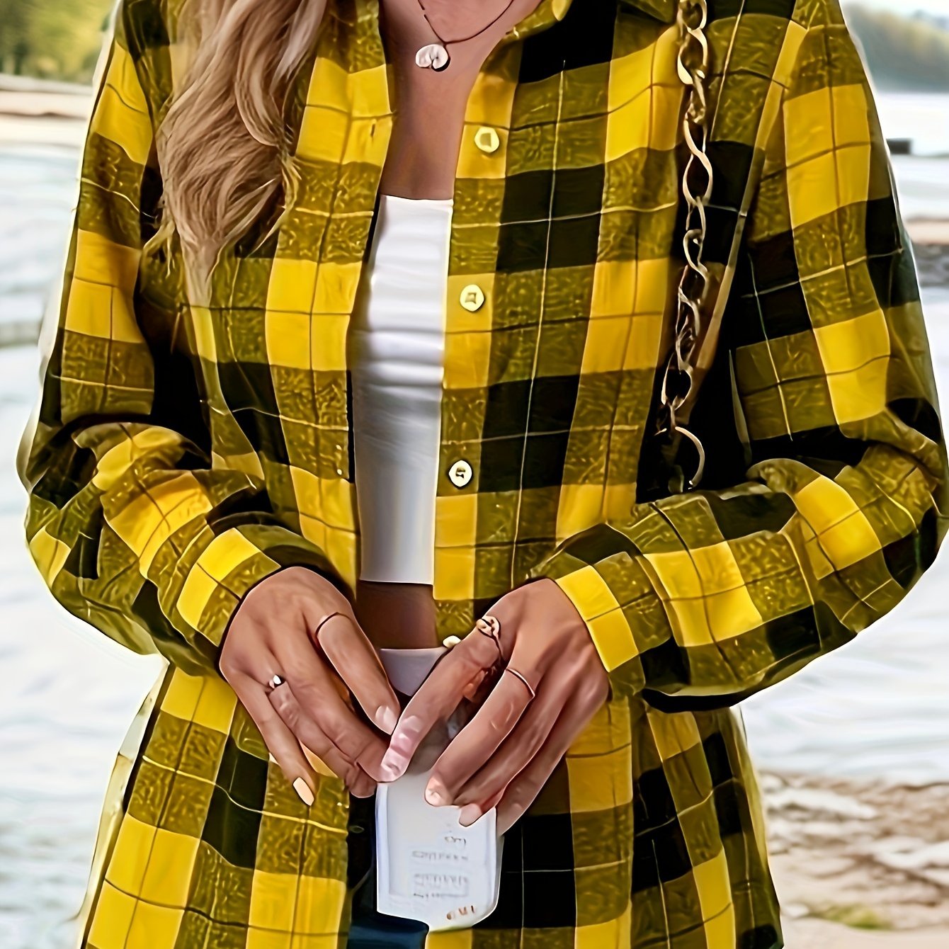 Spring/autumn Long-sleeve Plaid Fashion Regular Fit Shirt