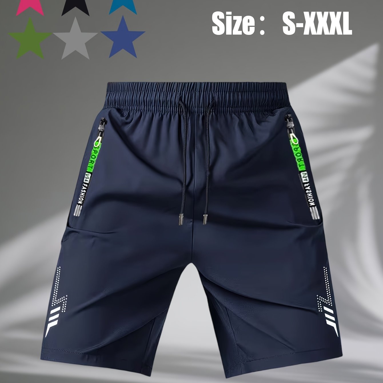 TEMU Men's Summer Quick-dry Casual Shorts - Breathable Drawstring Shorts With Secure Zipper Pockets For Hot Weather (s-xxxl)