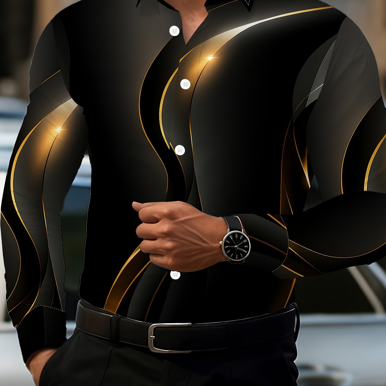 TEMU Chemise à Manches Longues pour Homme Vêtements pour Homme Haut à Manches Longues Vêtement Décontracté Adapté à l'Extérieur Tenue à Manches