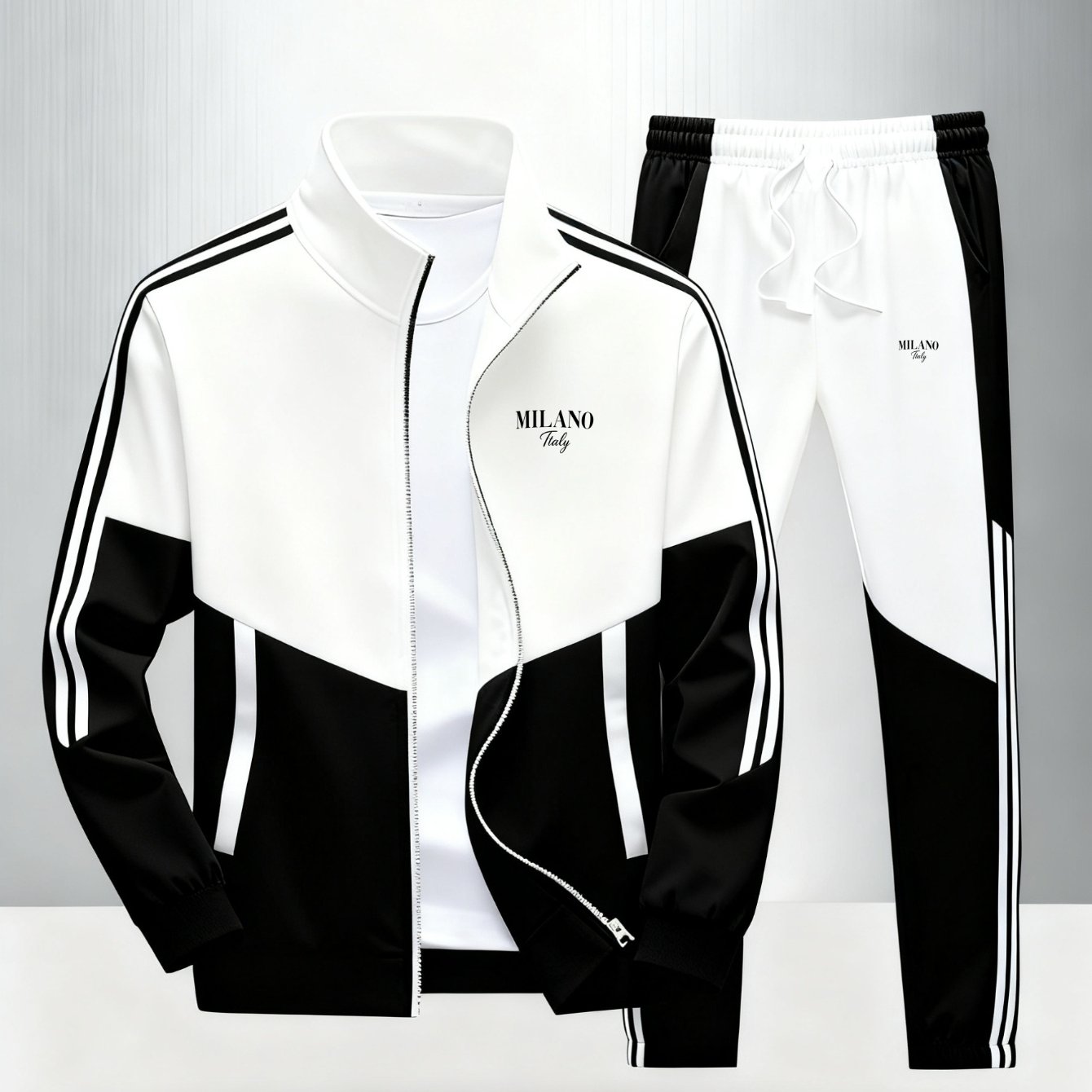 2pcs Set: Men's Casual Sportswear - Long-sleeve Jacket + Drawstring Pants (multiple Colors ), Plus Size