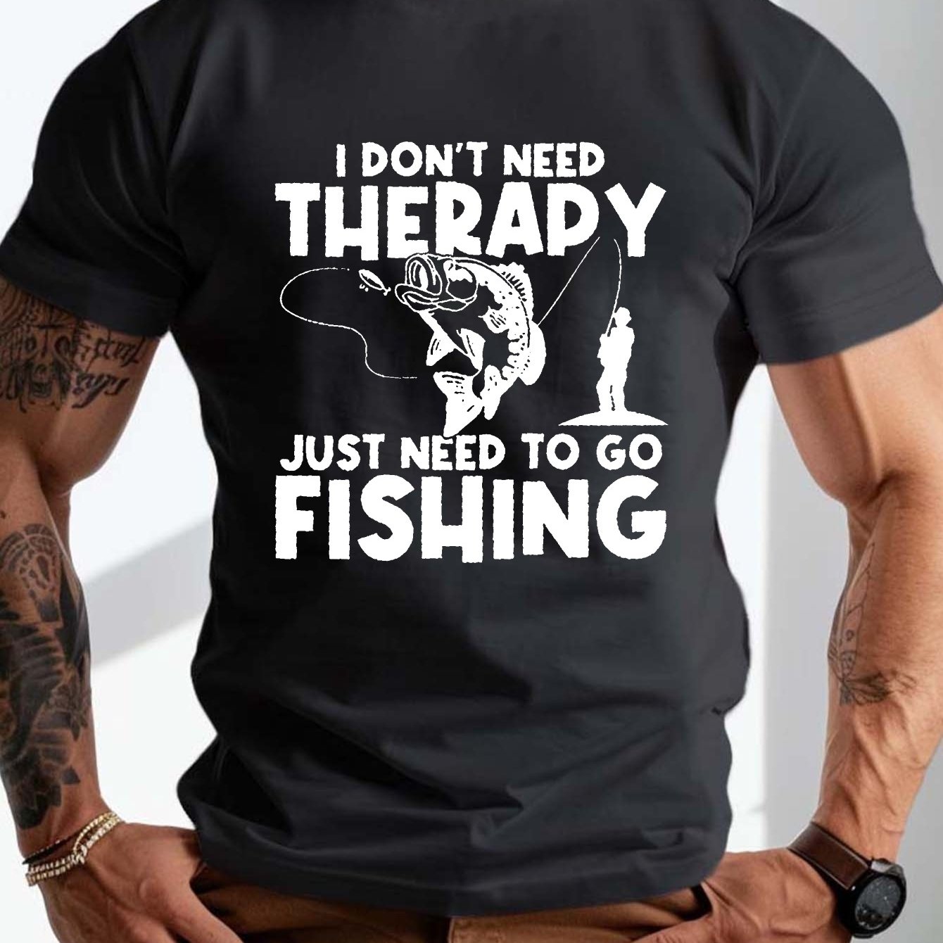 TEMU Go Fishing Immediately Plus Size Men's T-shirt, Sweat-wicking And Freedom Of Movement