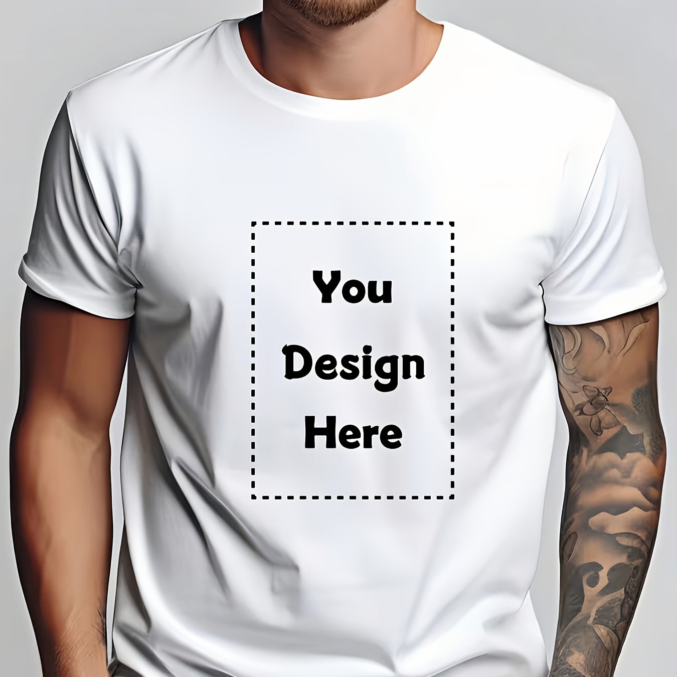 TEMU Custom T-shirts, Personalized Men's Tees, Summer Casual Short-sleeve Printed Custom Tee