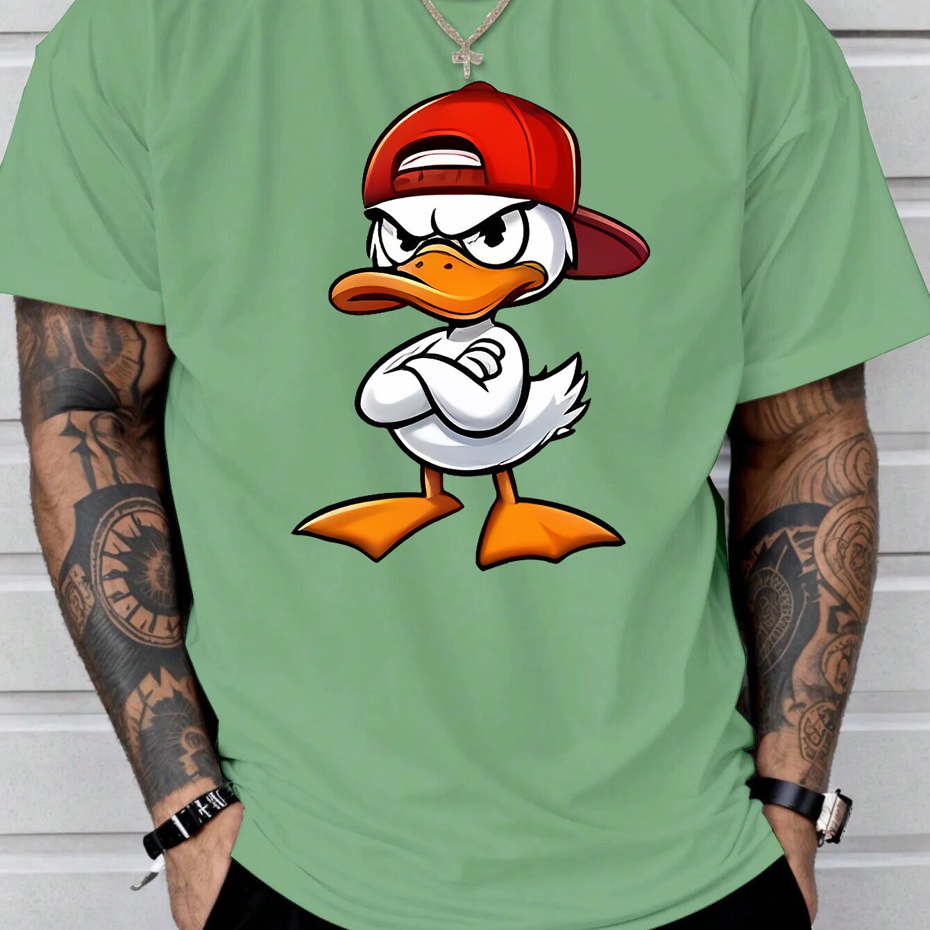 TEMU Men's Trendy Fashion Short Sleeve Print T-shirt, Featuring A Personalized Cool , Casual Fashion Easy And Versatile, Full Of Trendy , Men's