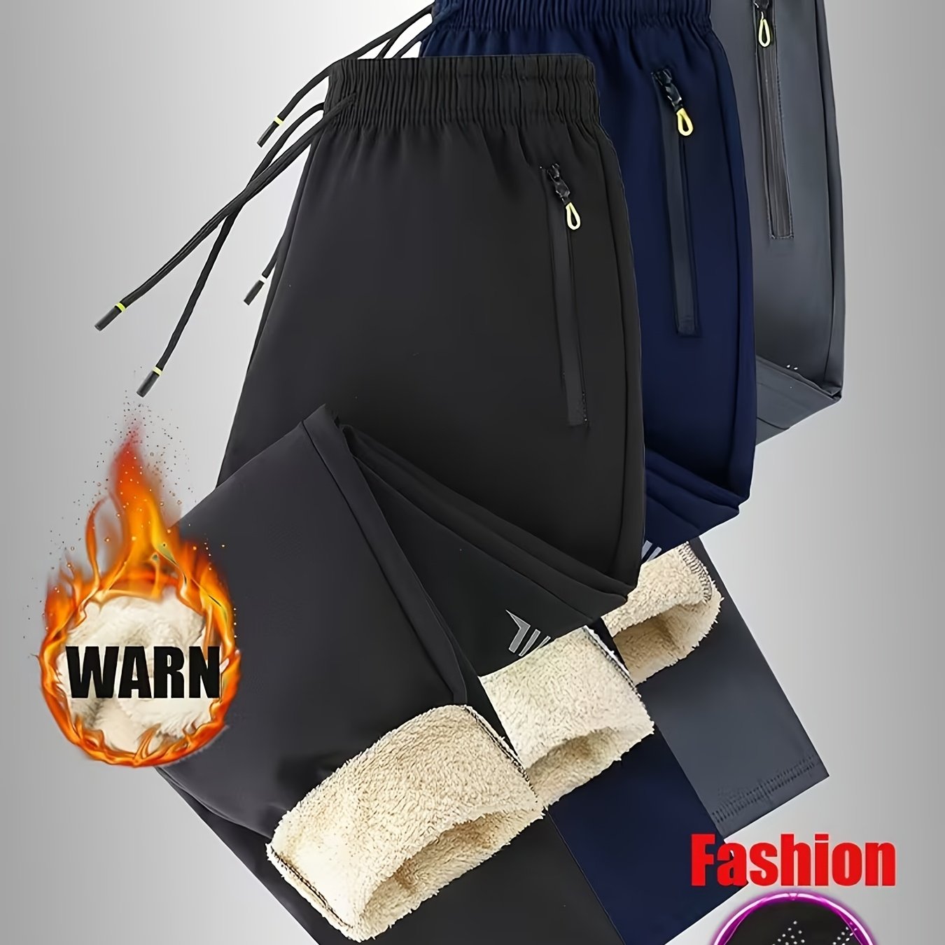 E-shop 1 Herren Freizeithose, Blitz-Geometrisches Muster, Moderne Herbst-Winter-Linierung, Dicke Sportshose, Warm, Lockerer Schnitt, Freizeithose