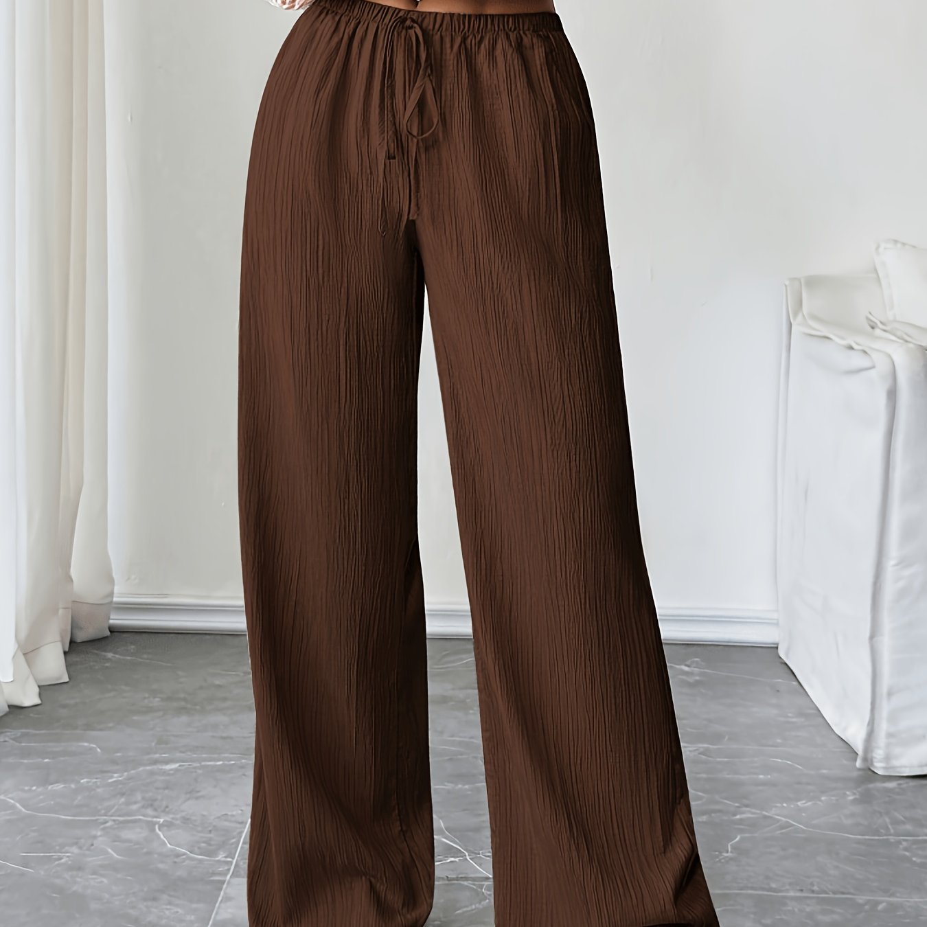 Fashion Casual Loose Drawstring Women's Long Pants