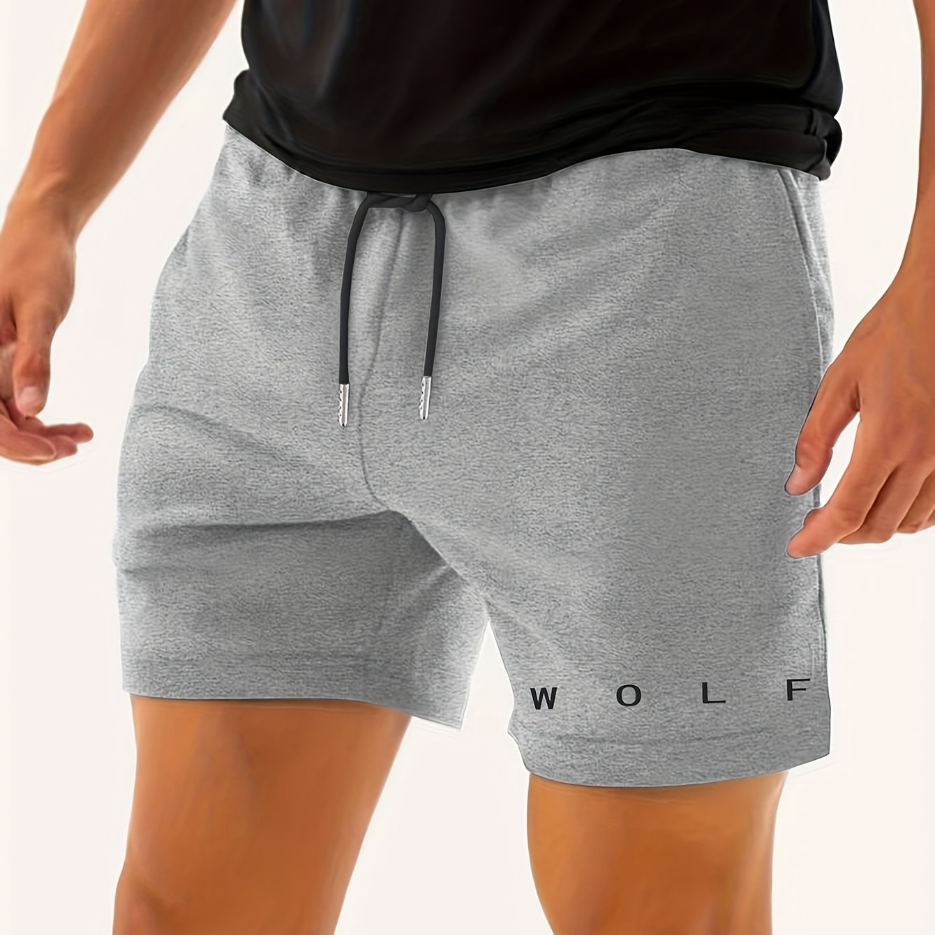 TEMU Men's Summer Minimalist Print American-style Basketball Sports Shorts, Casual Quarter Pants