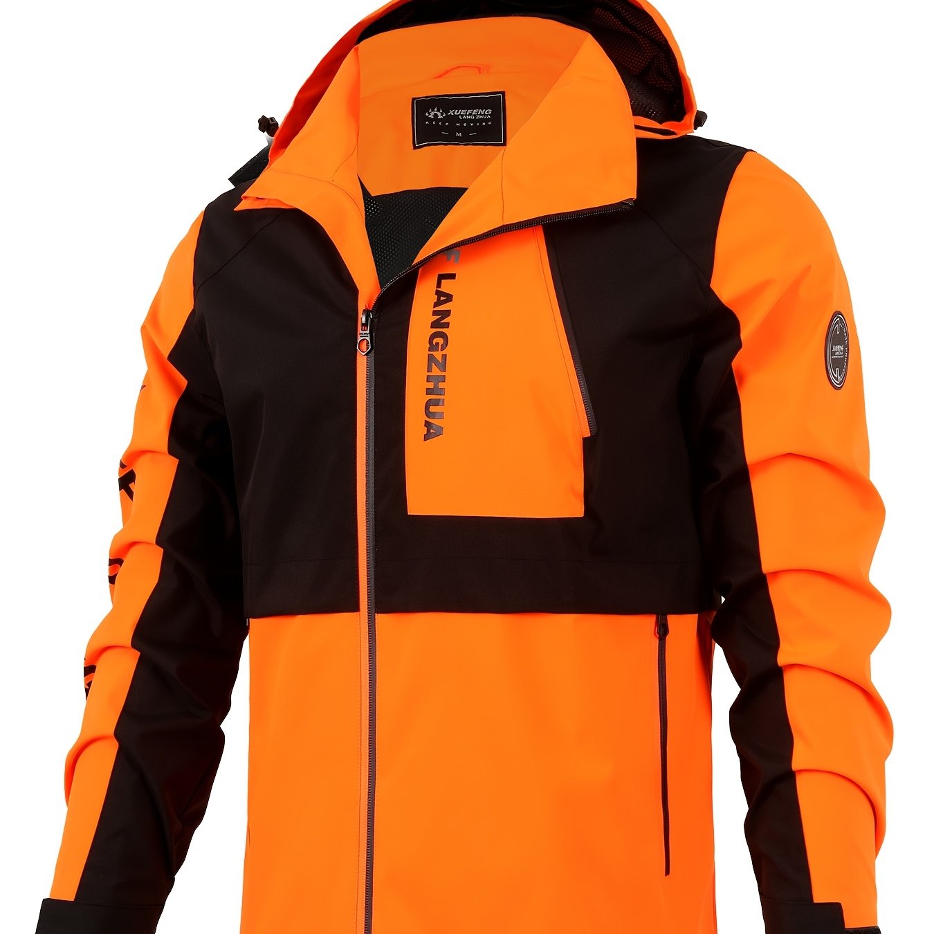 Men's Lightweight Hooded Jacket For Spring And Autumn, Made From 100% Polyester Fabric With A Stylish Splicing Design