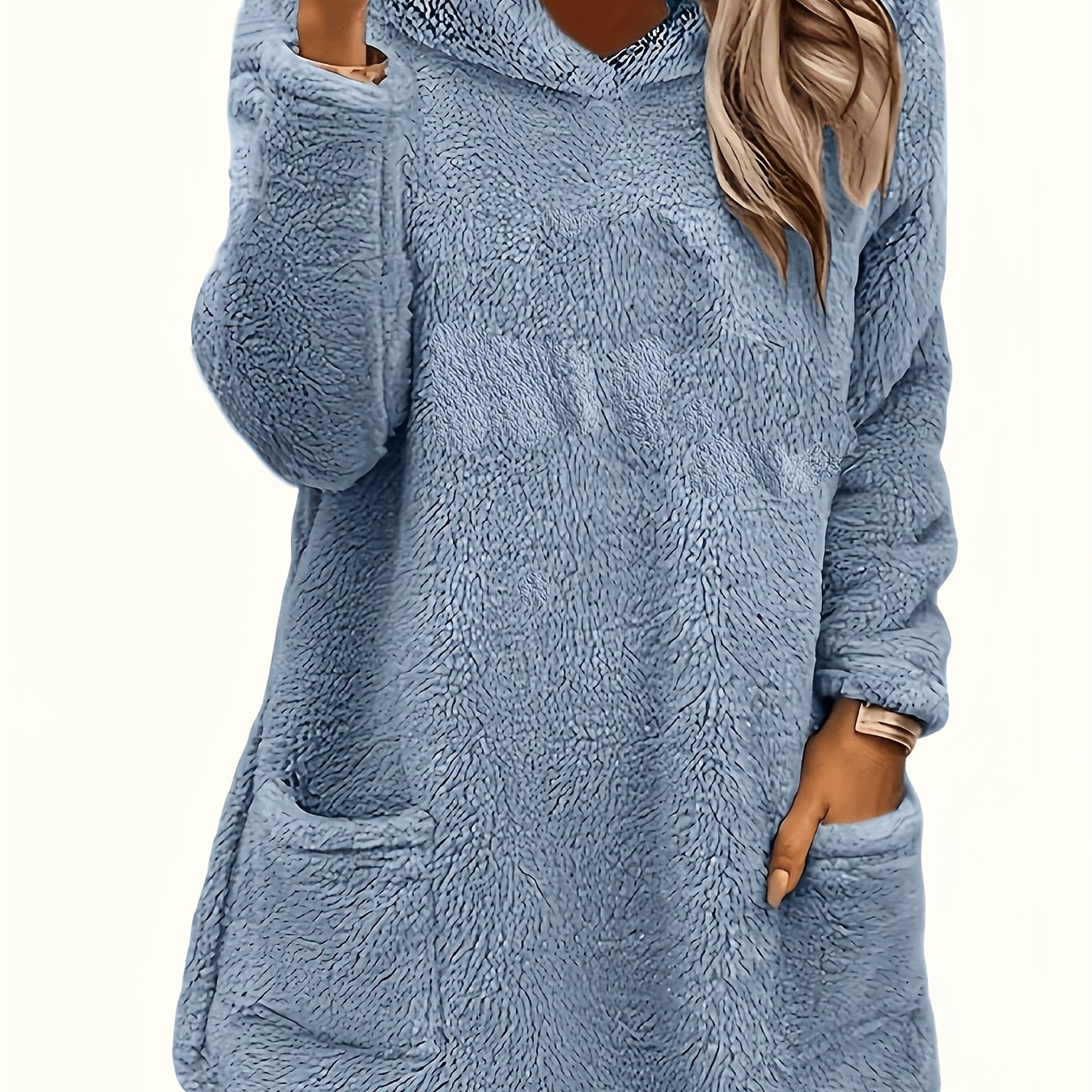 TEMU 2026 European And American Women's Autumn And Winter Women's New Long Sleeve Pullover Comfortable Casual Plush Solid Color Hoodie