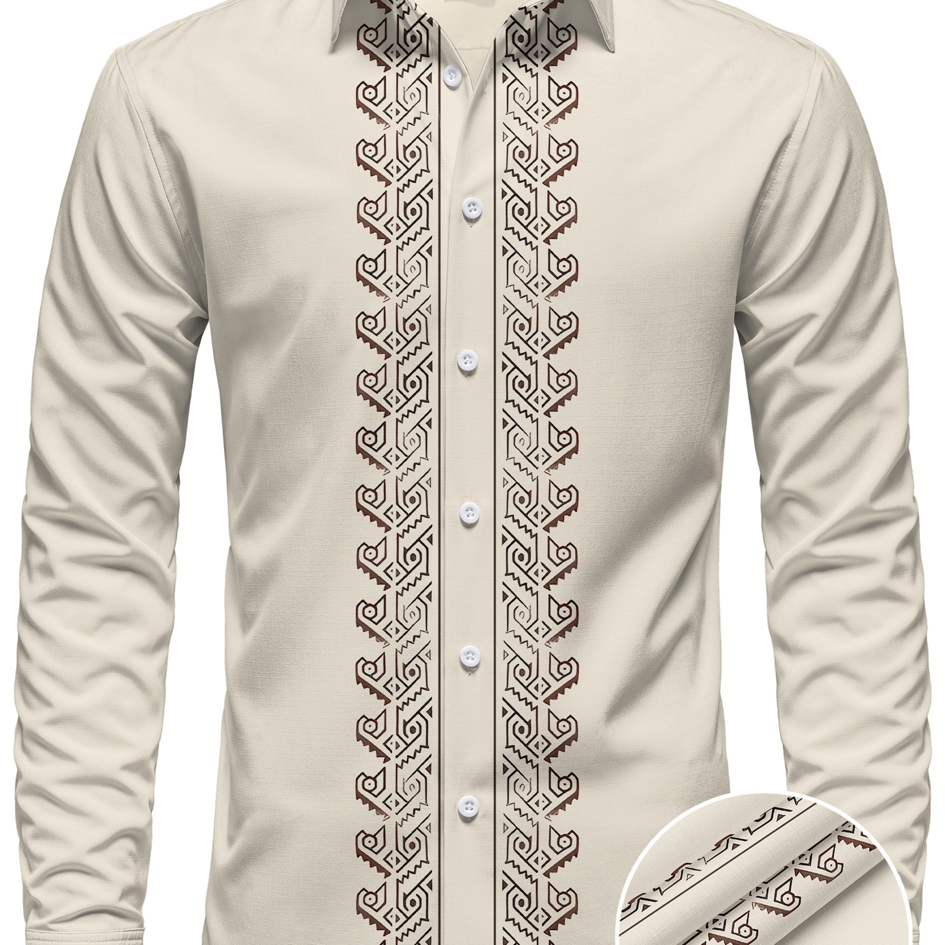 TEMU Men's Ethnic Long Sleeve Shirt