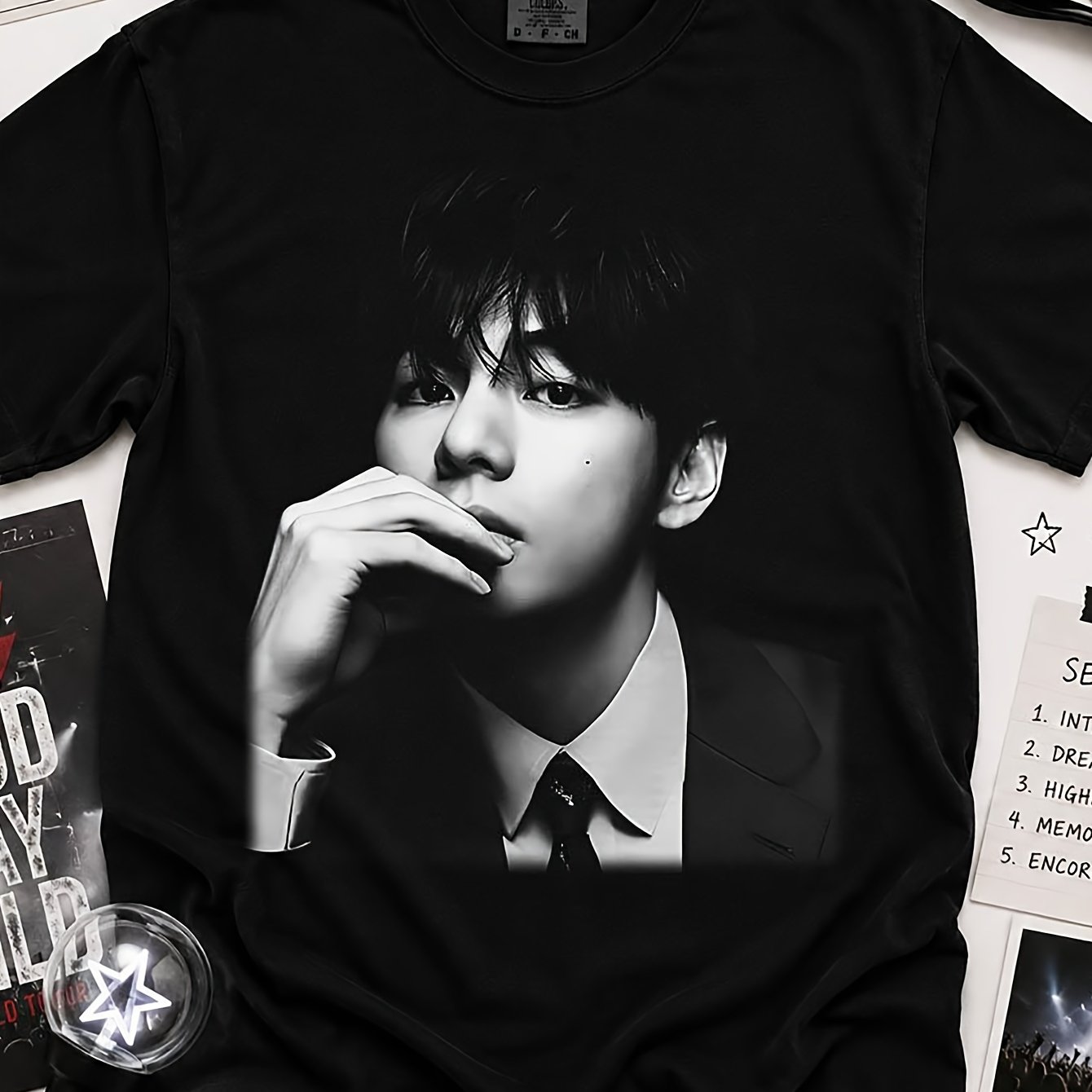 Image of 90s Kpop Retro - Vintage Tee Suitable For Themed Parties & Casual Wear, 180g Pure Cotton Crew Neck Shirt, Print For Concerts & Everyday Outfits (sizes S To 3xl)