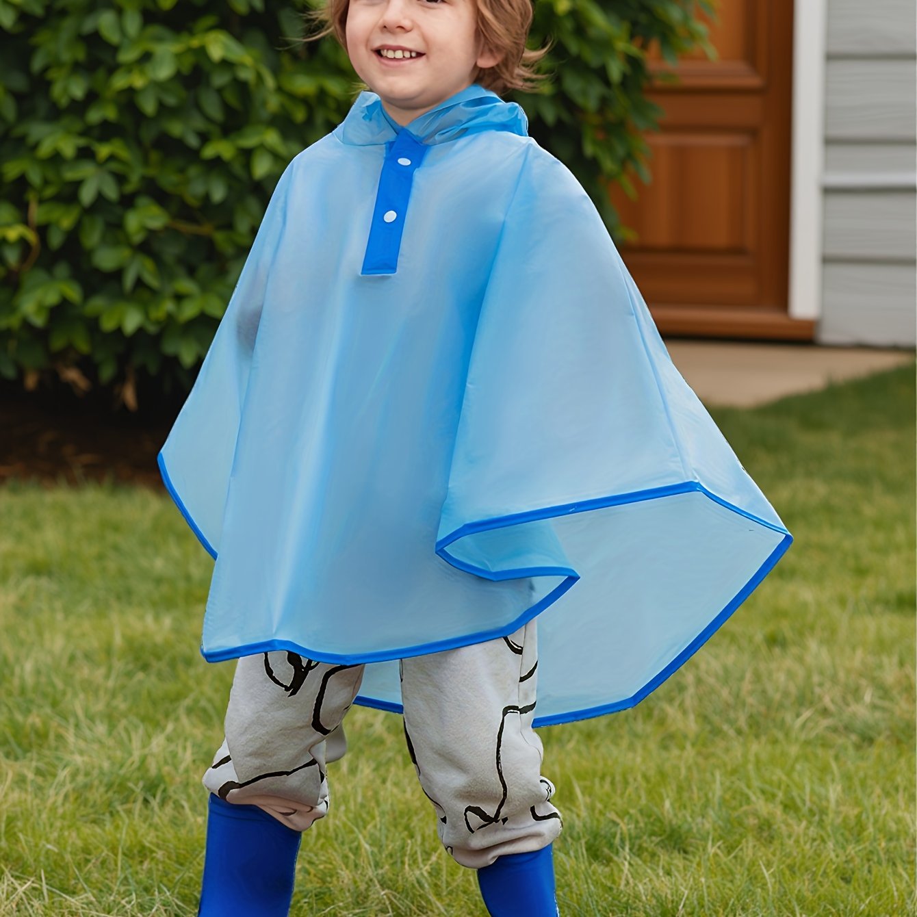 Image of Eva Children's Raincoat/cape, Suitable For Boys And Girls Aged 3-6, For Outdoor Hiking, Cycling, Camping, Beach Trips, Fishing, And School, Suitable For