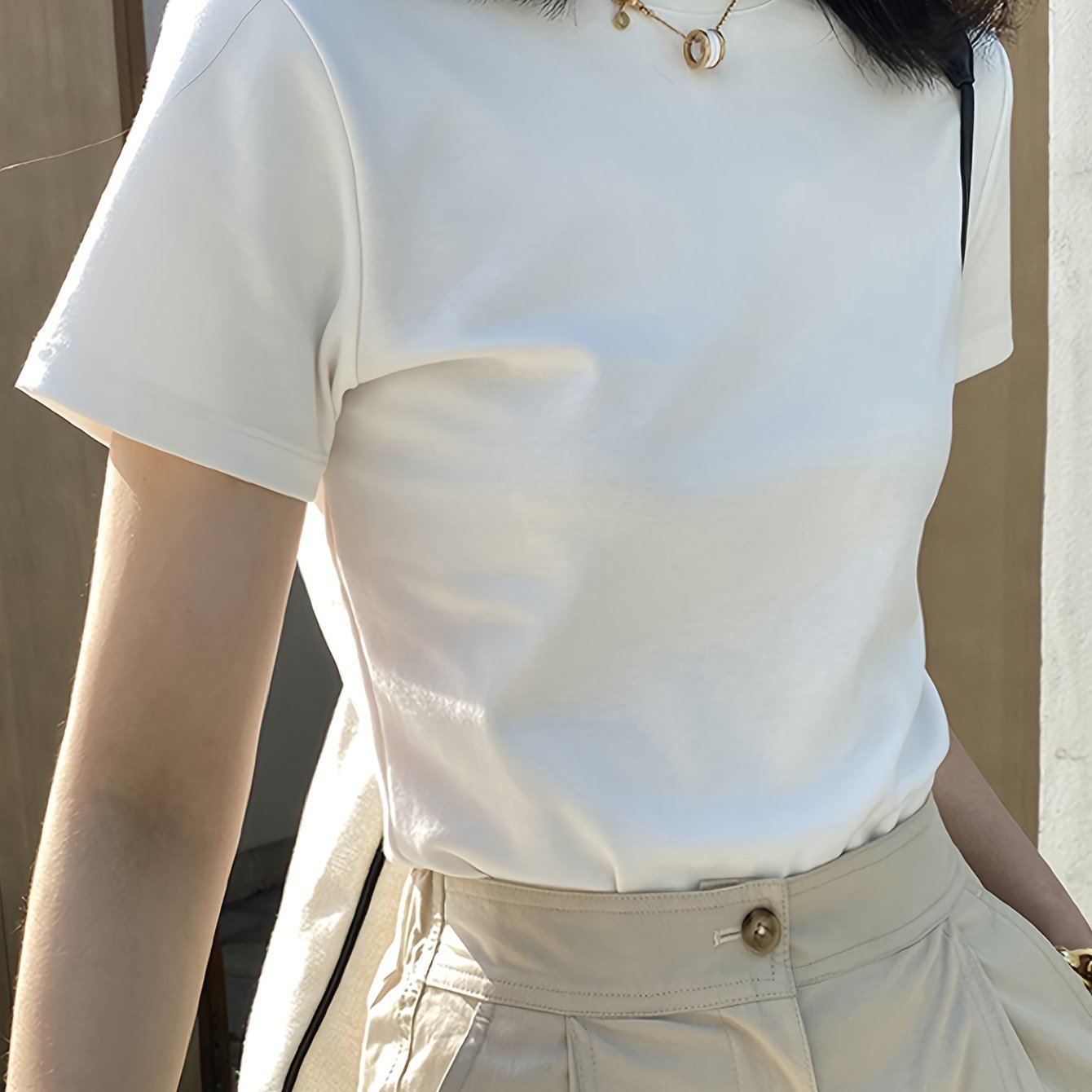 Image of Short-sleeved T-shirt Women's Top High Elasticity