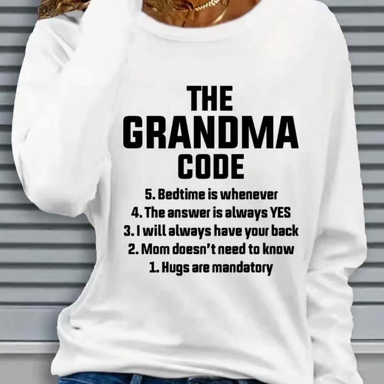 TEMU The Long-sleeved Base Jacket Is Lined With A Loose Fashion Alphabet Anime Print Women's Crew Neck T-shirt With A , Comfortable And Breathable,
