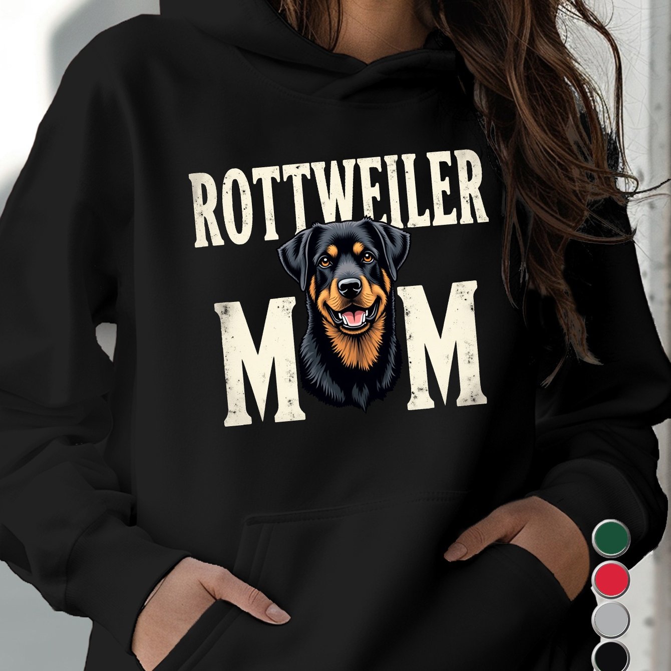 TEMU Rottweiler Mom Women's Casual Hoodies