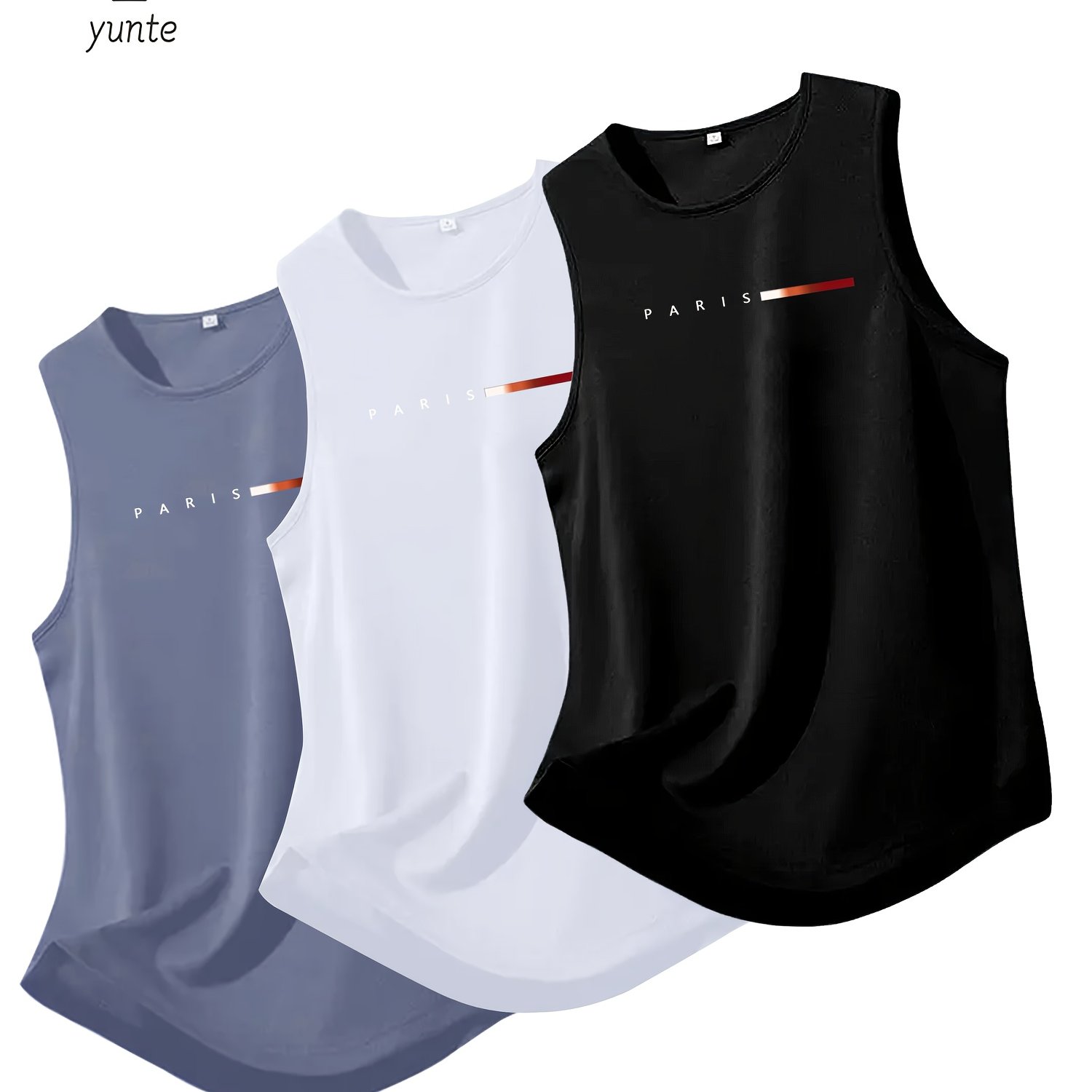 TEMU 3-pc Men's Athletic Tank Tops Breathable Fitness Shirts Sleeveless Training Tops For Running Workout Casual Lightweight Muscle Tees /gray